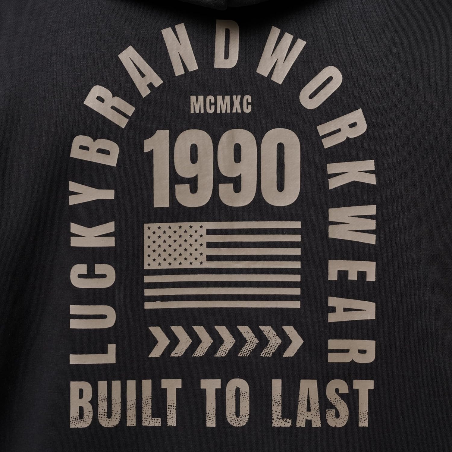 image:imageLucky Brand Mens Mens Flag Tracks Graphic Print HoodieBlack