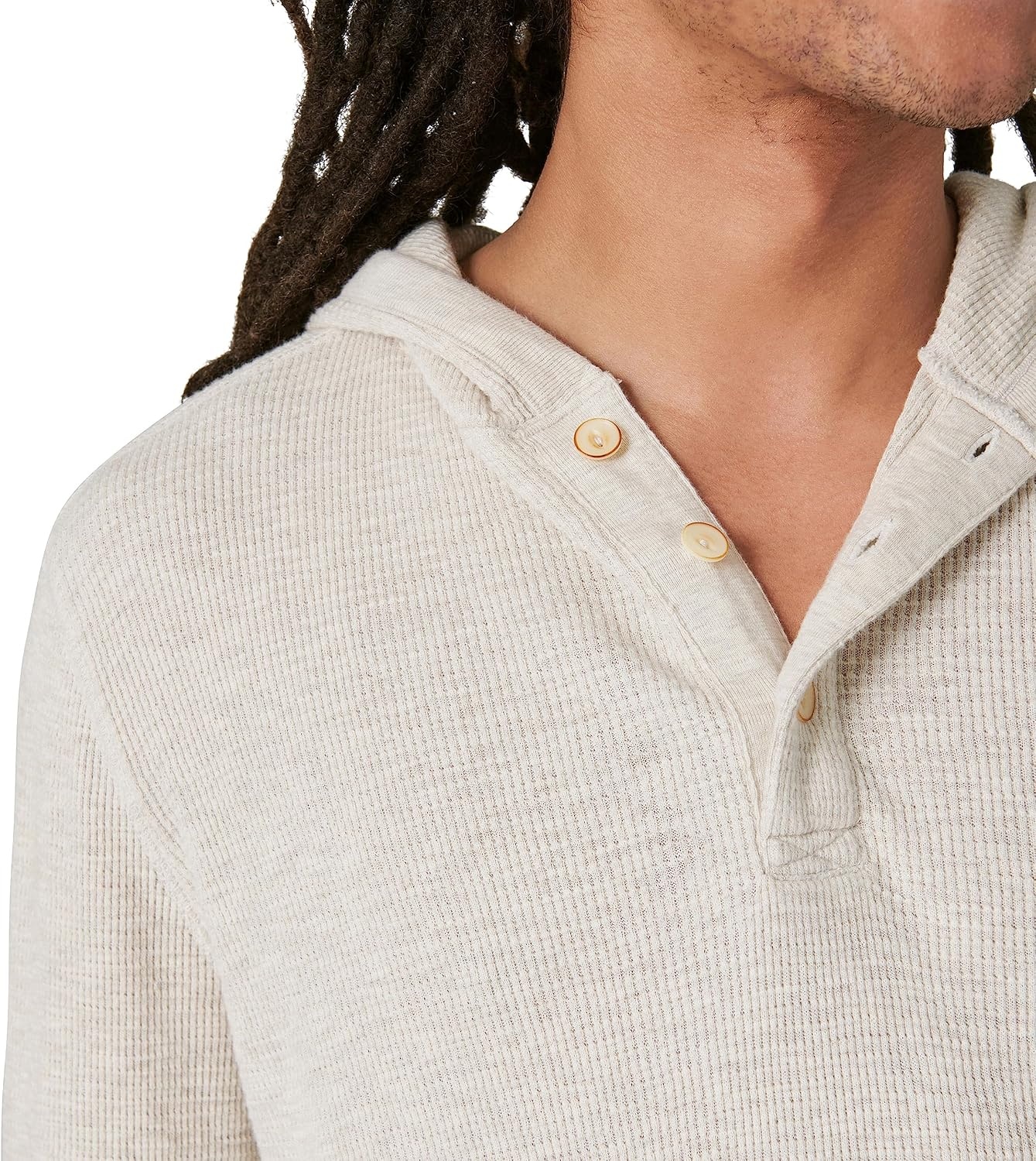 image:imageLucky Brand Mens Mens Garment Dye Thermal HoodleyOatmeal