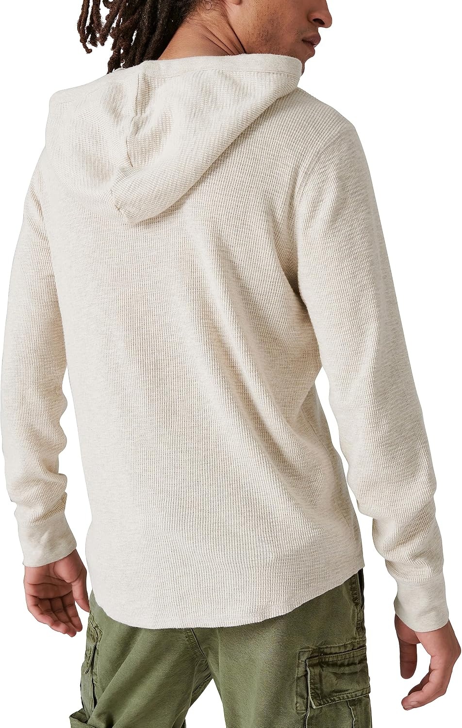 image:imageLucky Brand Mens Mens Garment Dye Thermal HoodleyOatmeal