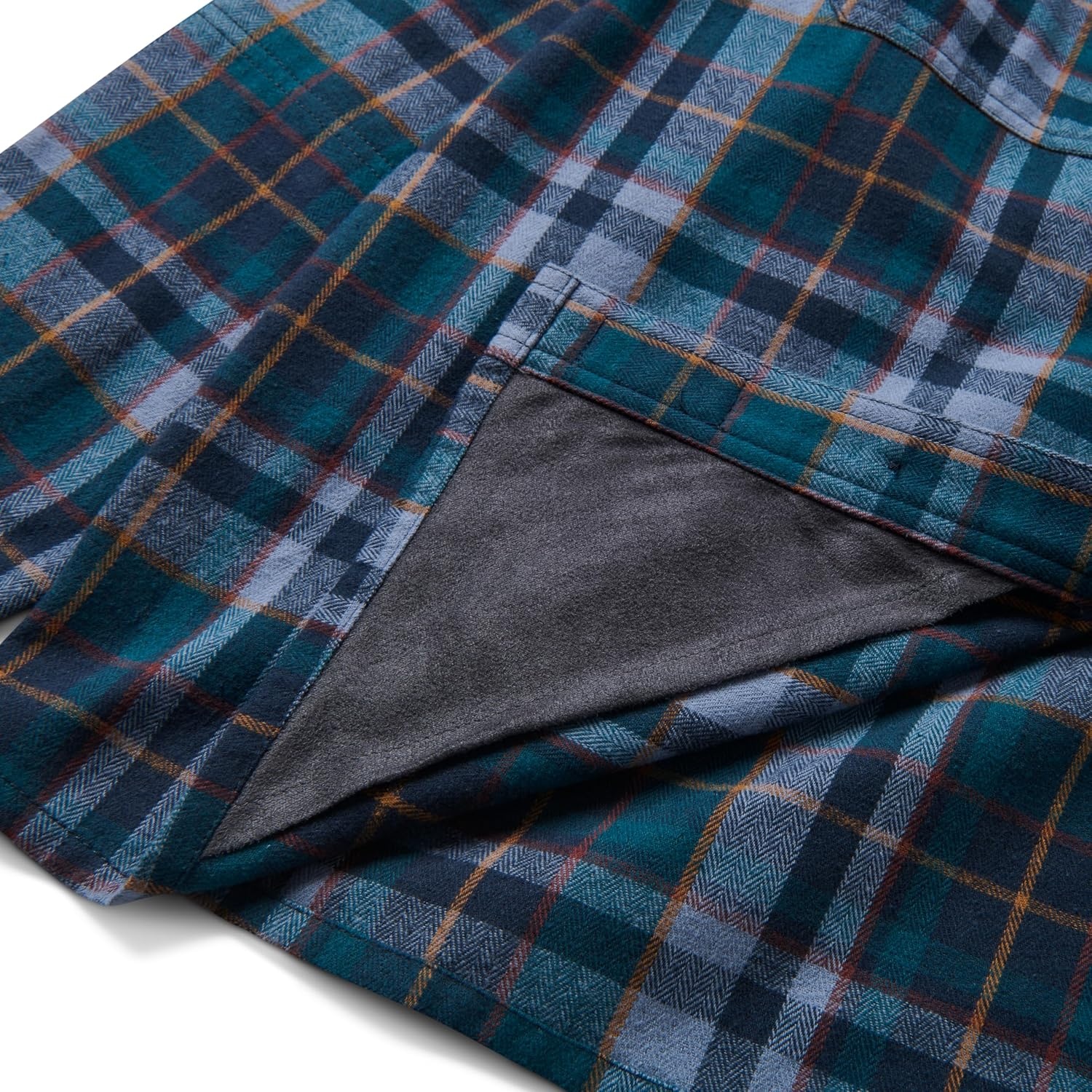 image:imageLucky Brand Mens Mens Long Sleeve Everglades Yarn Dyed Plaid Flannel Work ShirtDk Teal