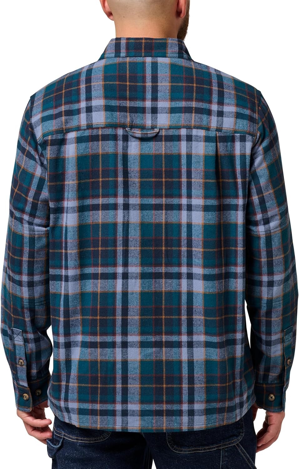 image:imageLucky Brand Mens Mens Long Sleeve Everglades Yarn Dyed Plaid Flannel Work ShirtDk Teal