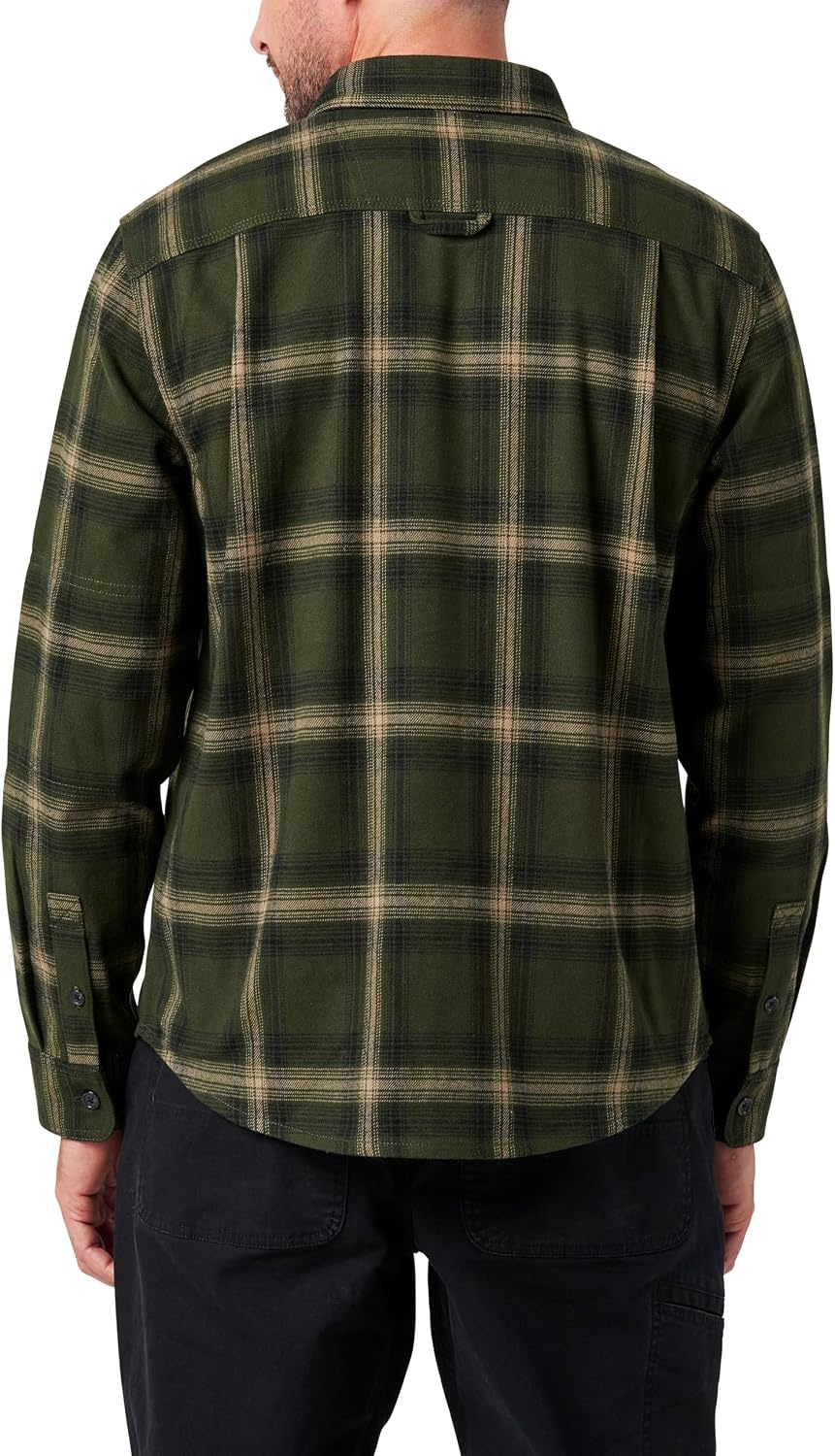 image:imageLucky Brand Mens Mens Long Sleeve Hometown Yarn Dyed Plaid Flannel ShirtDk Olive