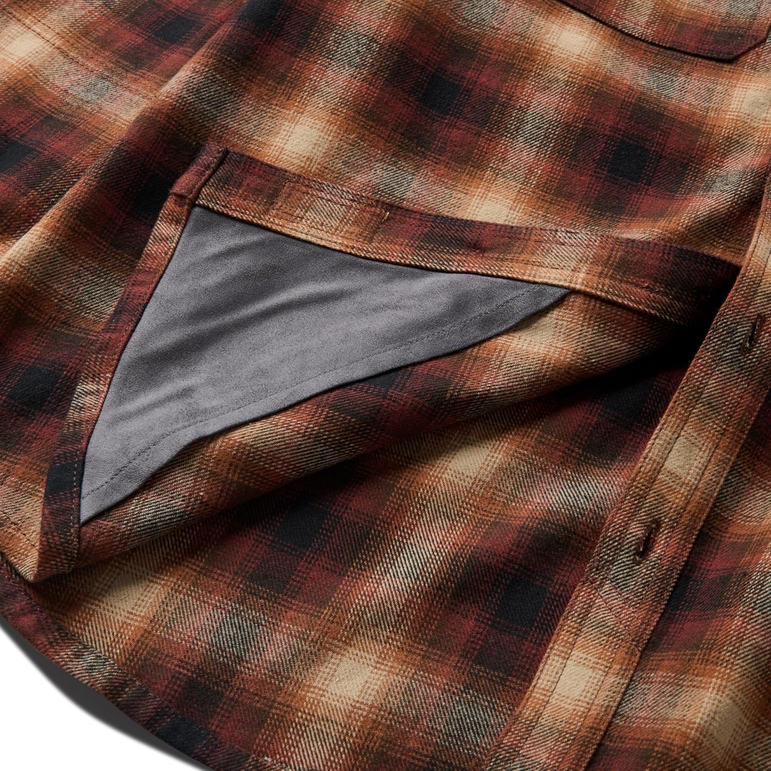 image:imageLucky Brand Mens Mens Long Sleeve River Yarn Dyed Plaid Flannel ShirtBitter Chocolate