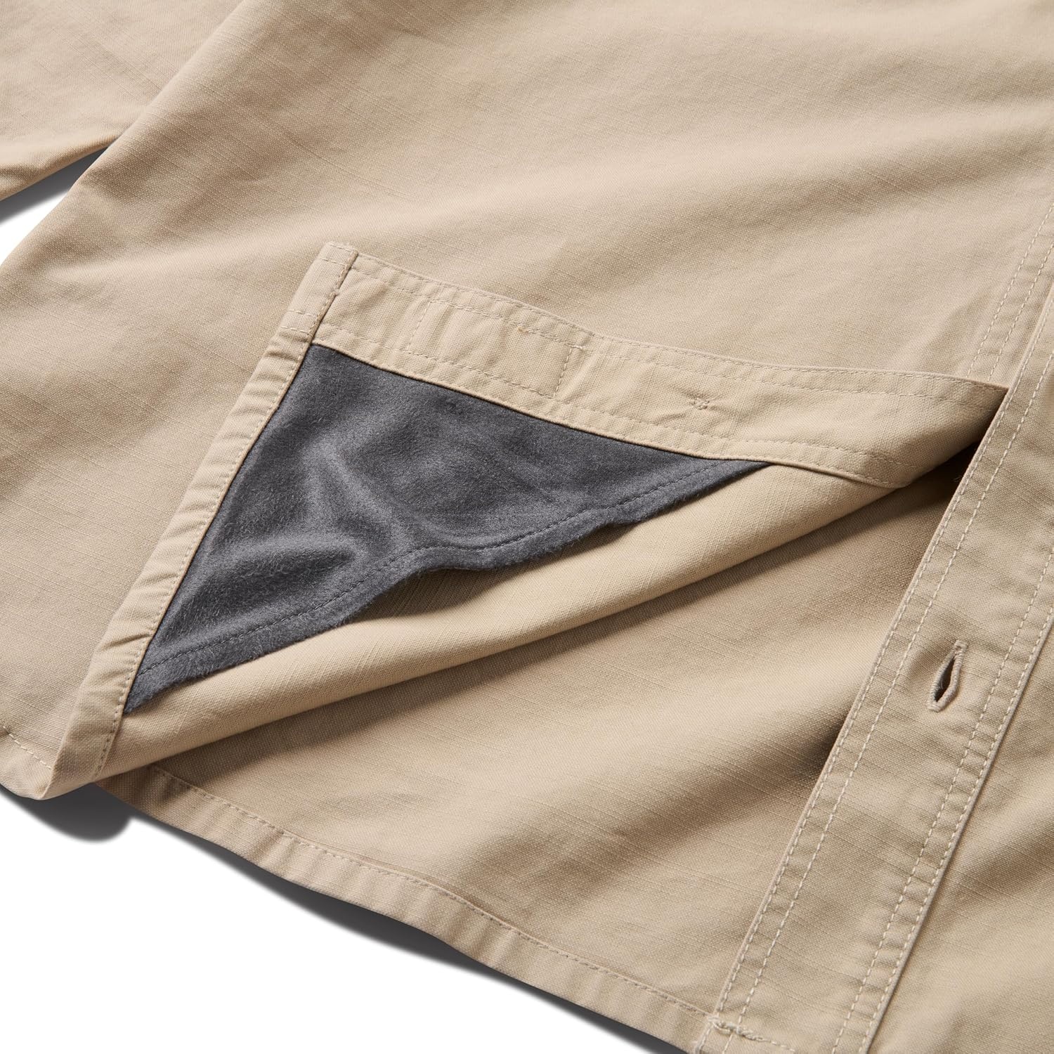 image:imageLucky Brand Mens Mens Long Sleeve Slub Canvas Work ShirtTrench Khaki