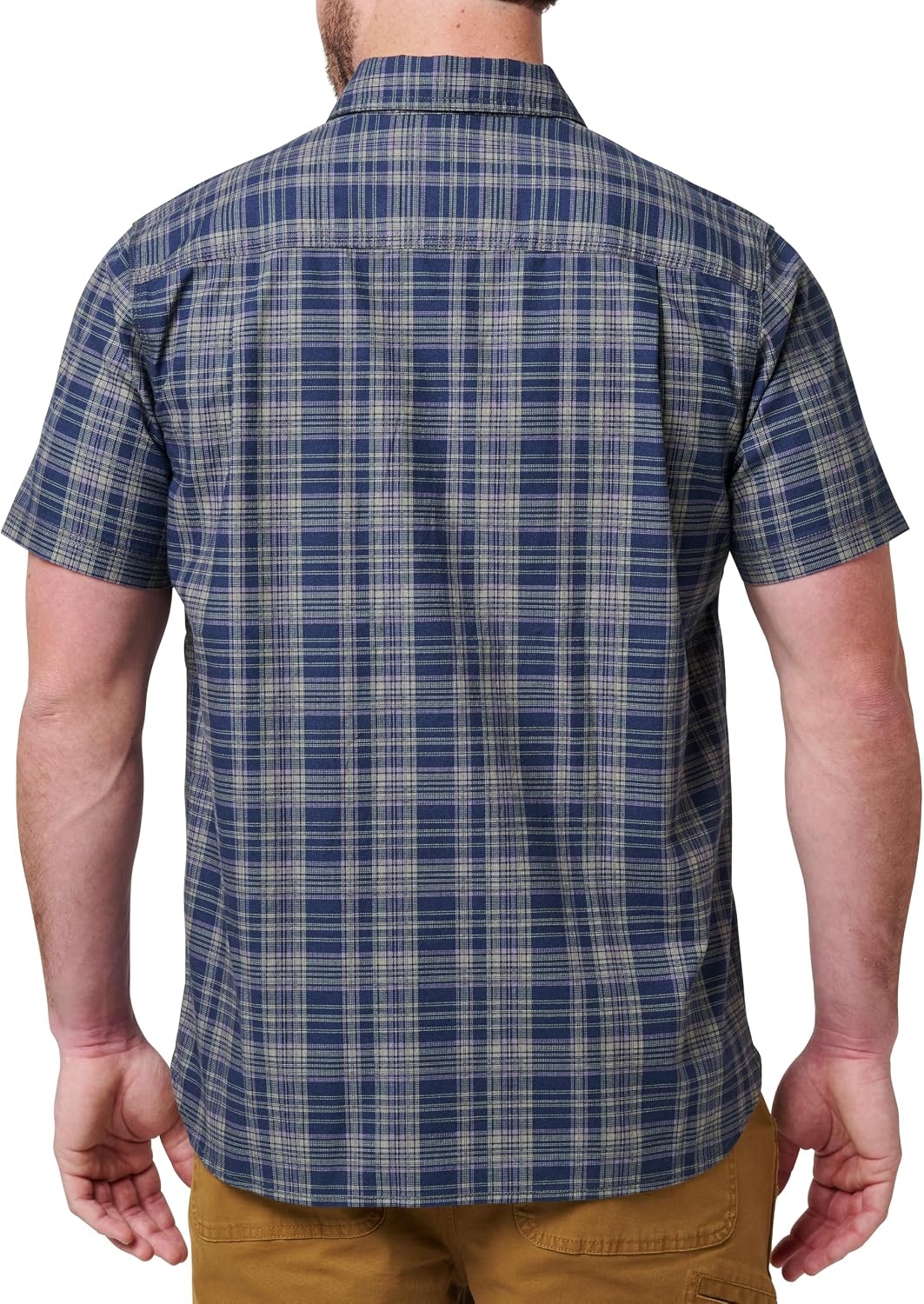 image:imageLucky Brand Mens Mens Short Sleeve Printed Plaid Work ShirtWorkwear Blue