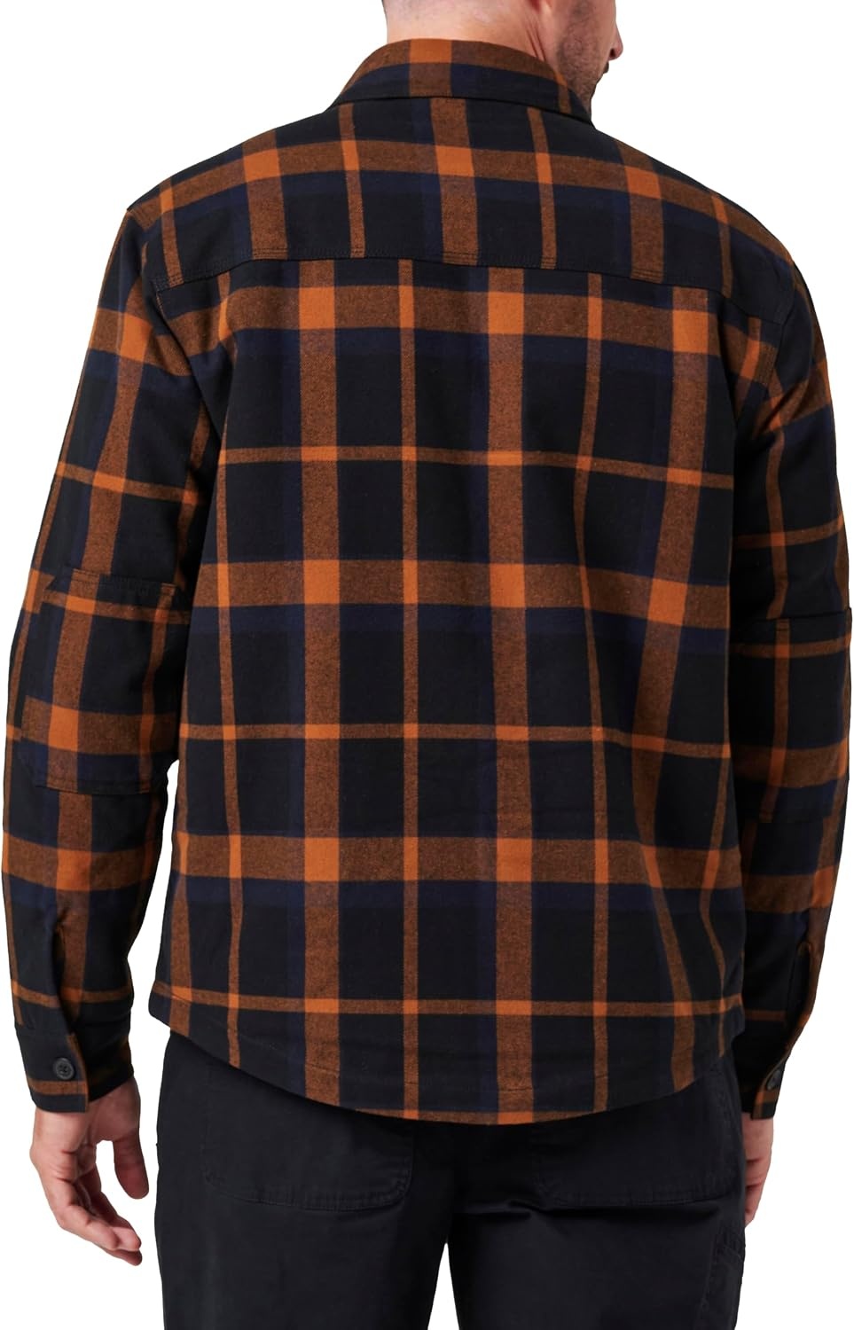 image:imageLucky Brand Mens Mens Yarn Dyed Plaid Flannel Shirt Jacket With Sherpa LiningBlack