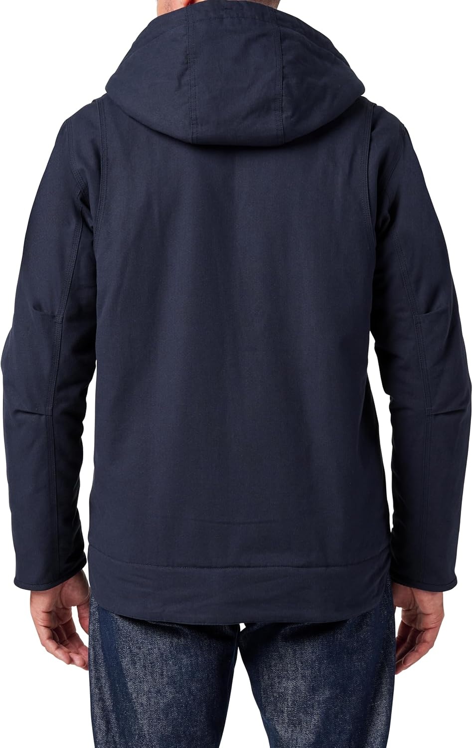 image:imageLucky Brand Mens Mens Zip Hooded Canvas Workwear Chore Coat With Sherpa LiningDk Navy