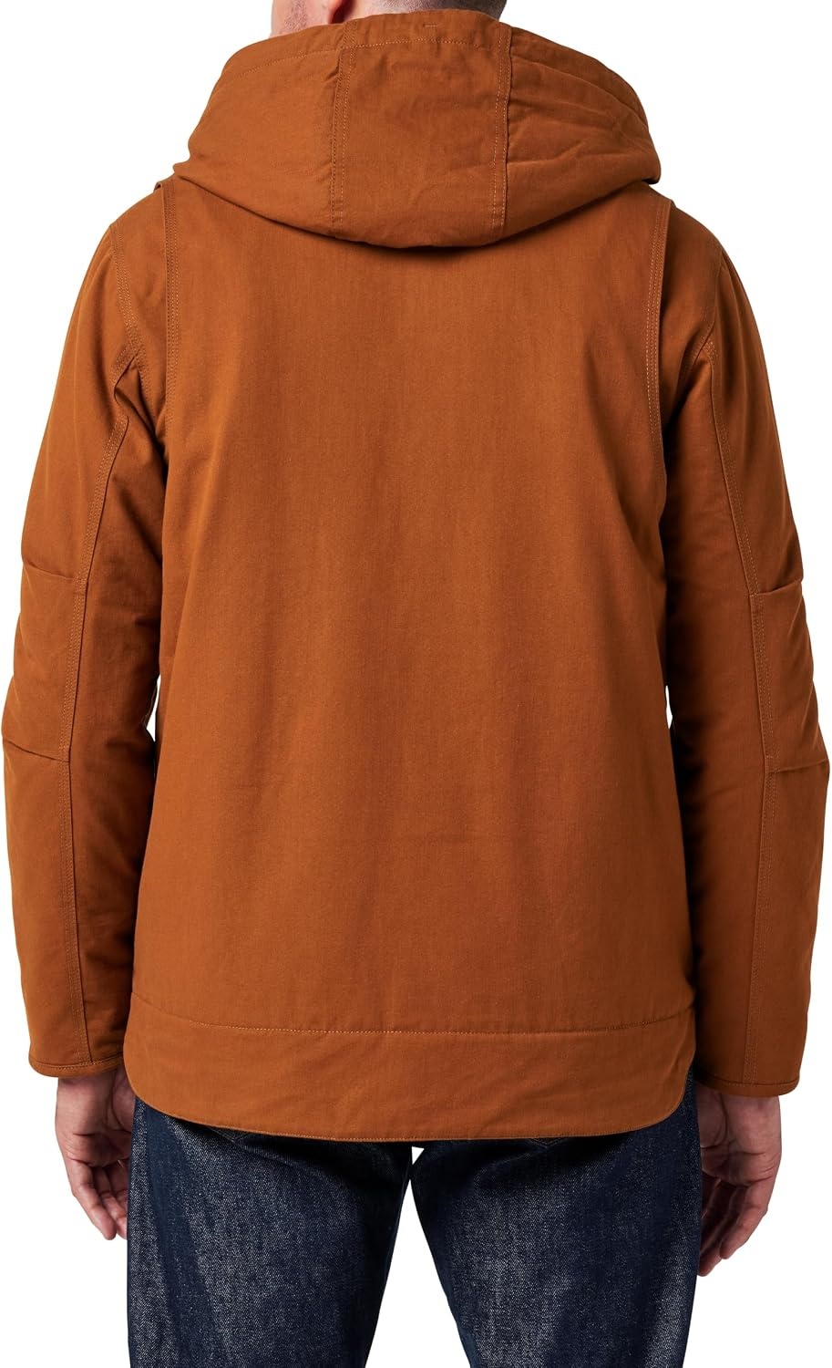 image:imageLucky Brand Mens Mens Zip Hooded Canvas Workwear Chore Coat With Sherpa LiningRusty Bronze