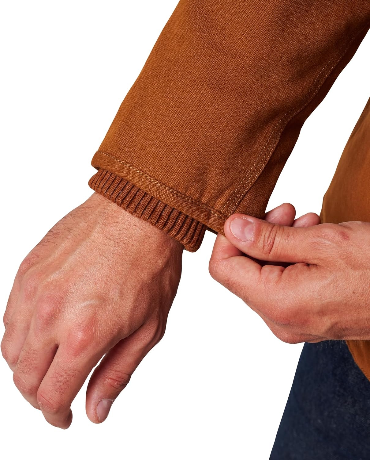 image:imageLucky Brand Mens Mens Zip Hooded Canvas Workwear Chore Coat With Sherpa LiningRusty Bronze