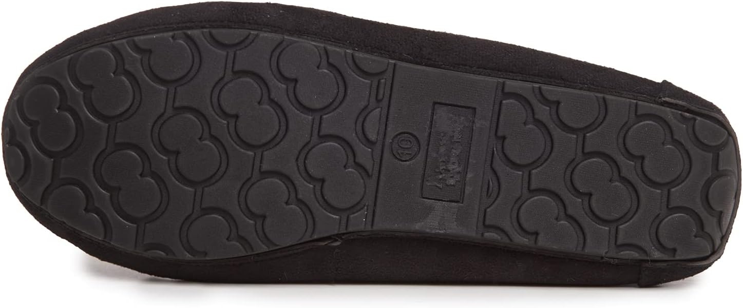 image:imageLucky Brand Mens MicroSuede Moccasin Slippers with Faux Sherpa LiningBlack
