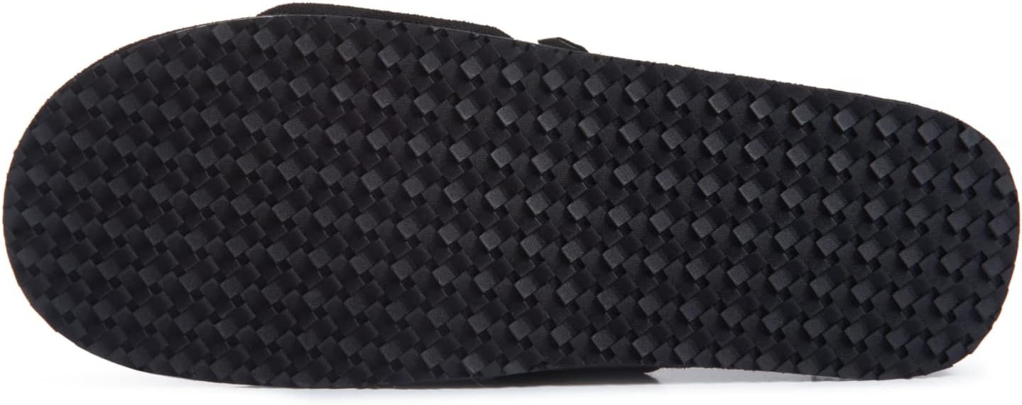 image:imageLucky Brand Mens Microsuede Memory Foam Open Toe Slippers Cool Adjustable Strap Indoor Outdoor House Sliders for MenBlackBlack