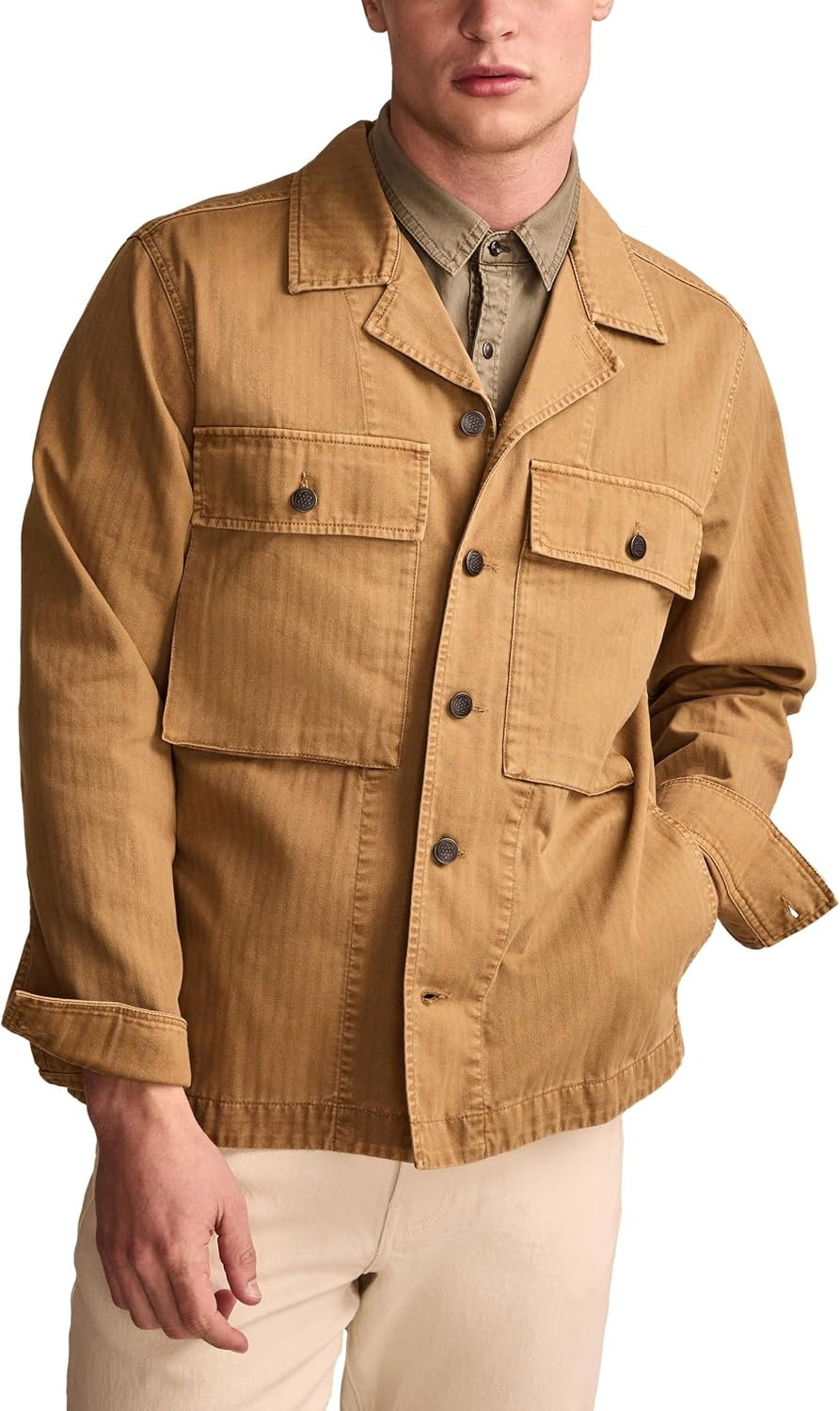 image:imageLucky Brand Mens Military Shirt JacketAntique Bronze