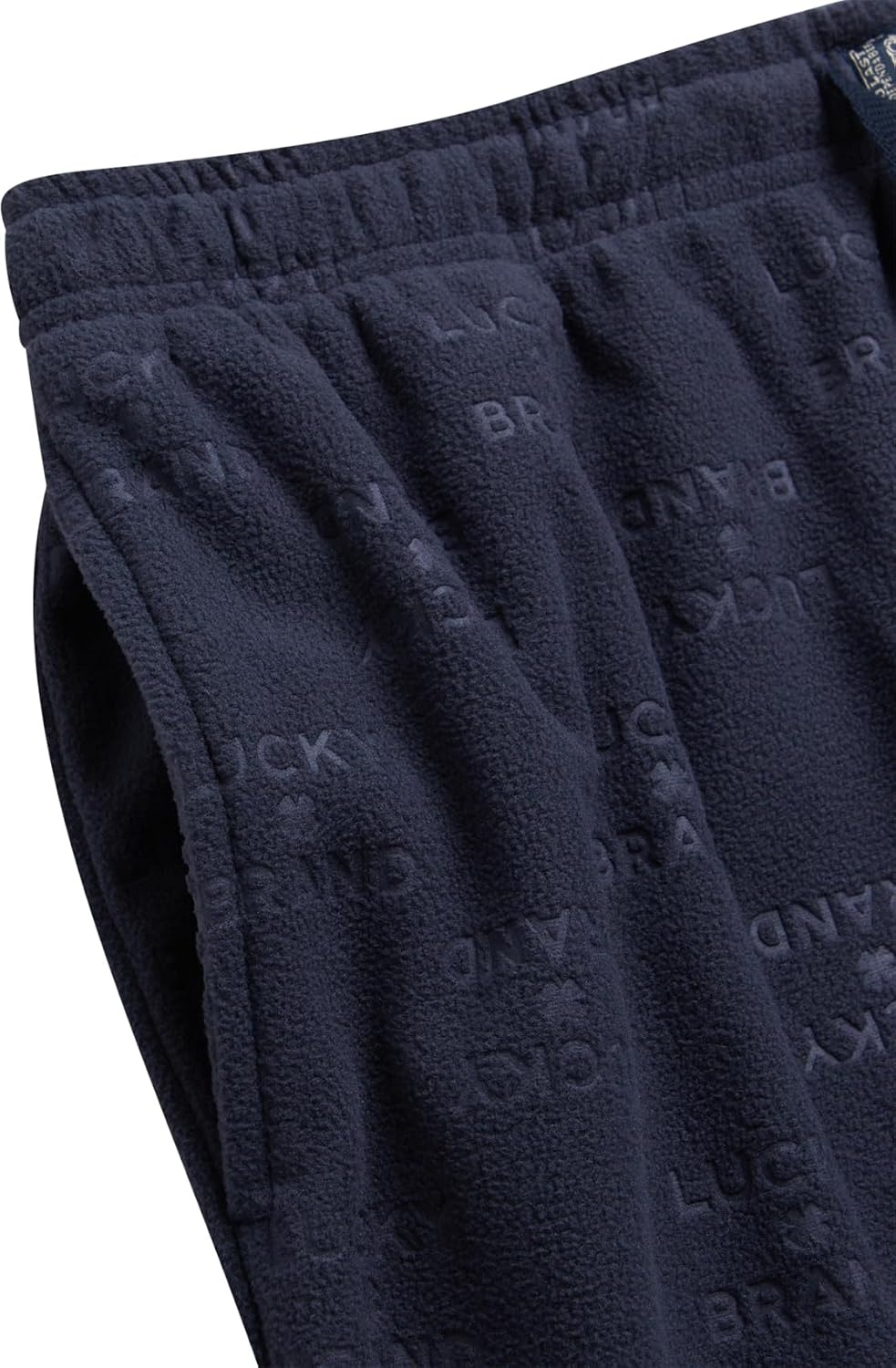image:imageLucky Brand Mens Pajama Pants 30 Inseam Lightweight Fleece Plaid Pants for Men Classic Lounge PJ Sleepwear BottomsMood Indigo With Embossed Logo