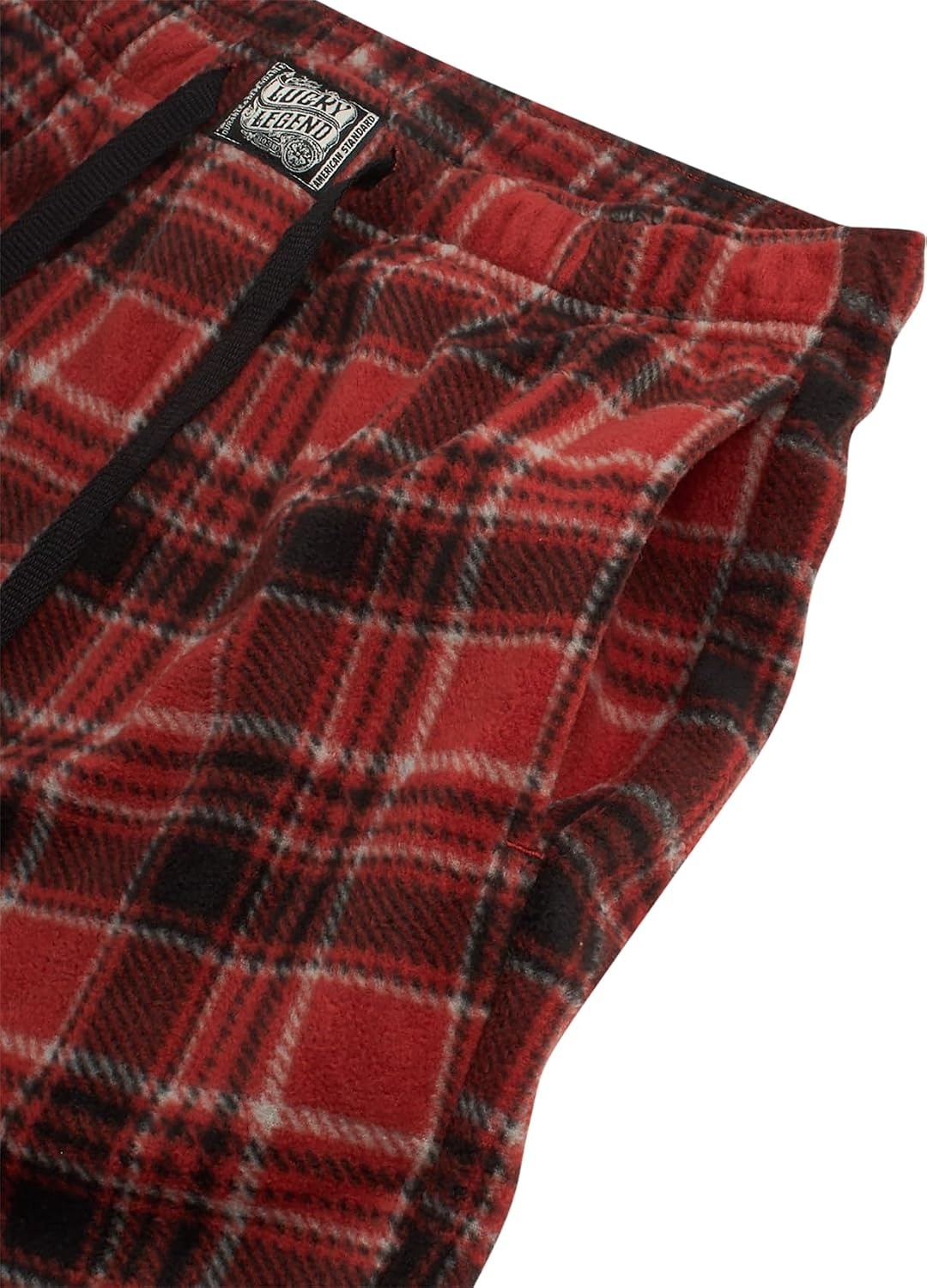image:imageLucky Brand Mens Pajama Pants 30 Inseam Lightweight Fleece Plaid Pants for Men Classic Lounge PJ Sleepwear BottomsRed Ochre
