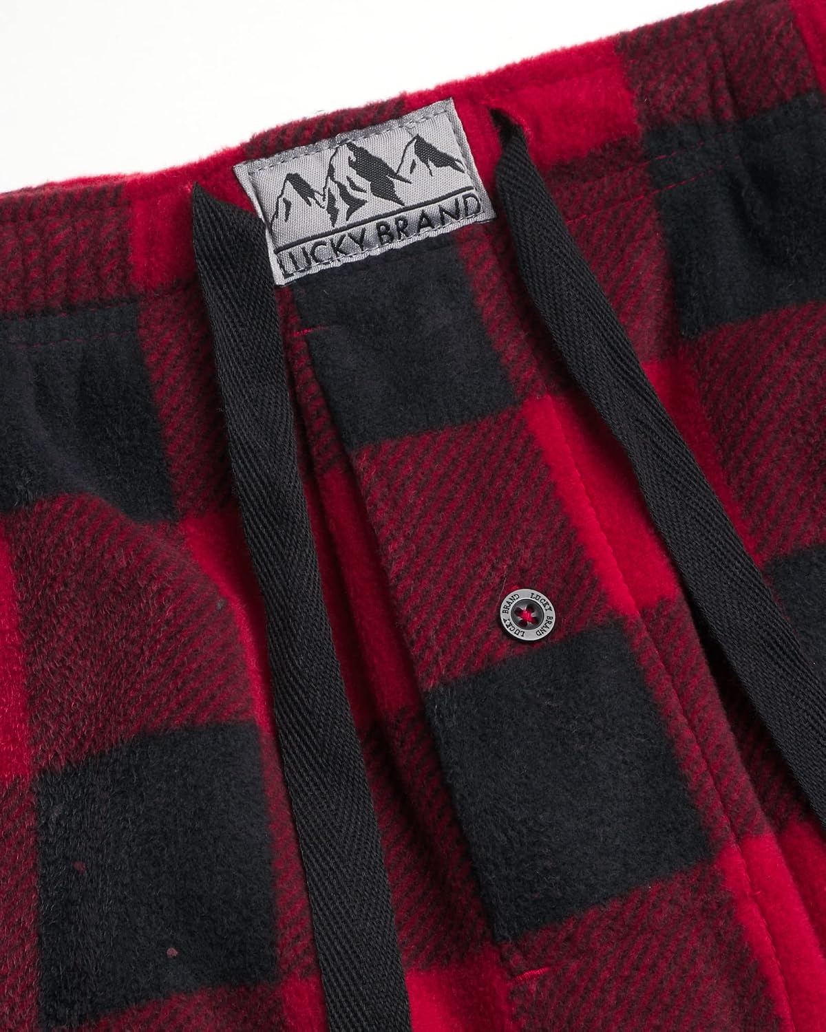 image:imageLucky Brand Mens Pajama Pants 30 Inseam Lightweight Fleece Plaid Pants for Men Classic Lounge PJ Sleepwear BottomsRed Print