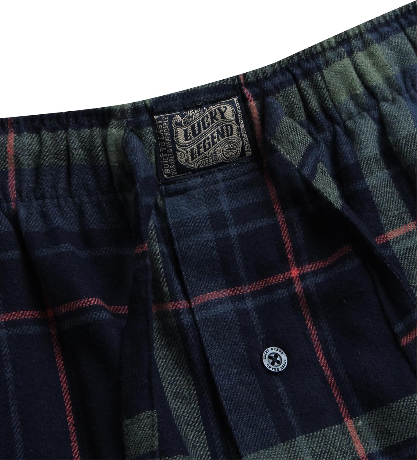 image:imageLucky Brand Mens Pajama Set Long Sleeve Tee amp 30in Flannel Pajama Pants Relaxed StraightLeg Fit with an Adjustable Drawstring Soft Plaid Bottoms Pair with a Graphic TopMood Indigomood Indigo Plaid