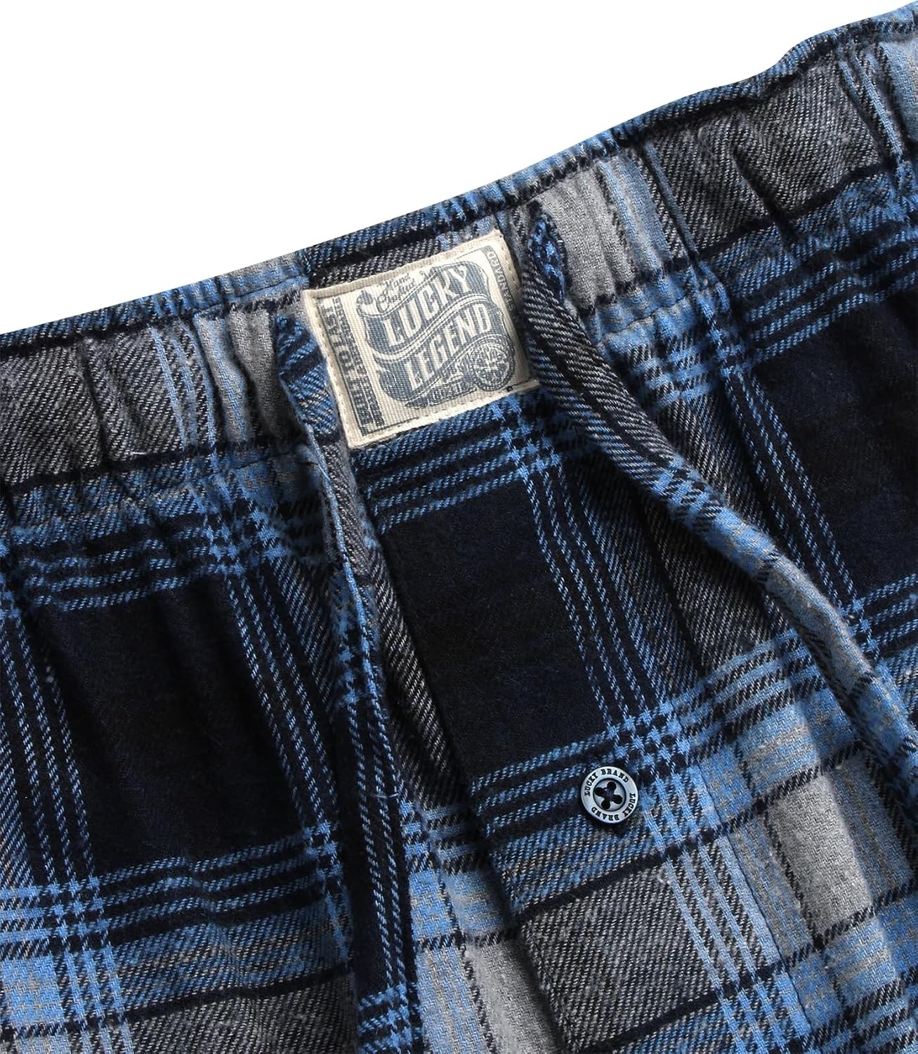 image:imageLucky Brand Mens Pajama Set Long Sleeve Tee amp 30in Flannel Pajama Pants Relaxed StraightLeg Fit with an Adjustable Drawstring Soft Plaid Bottoms Pair with a Graphic TopTotal Eclipsemood Indigo Plaid
