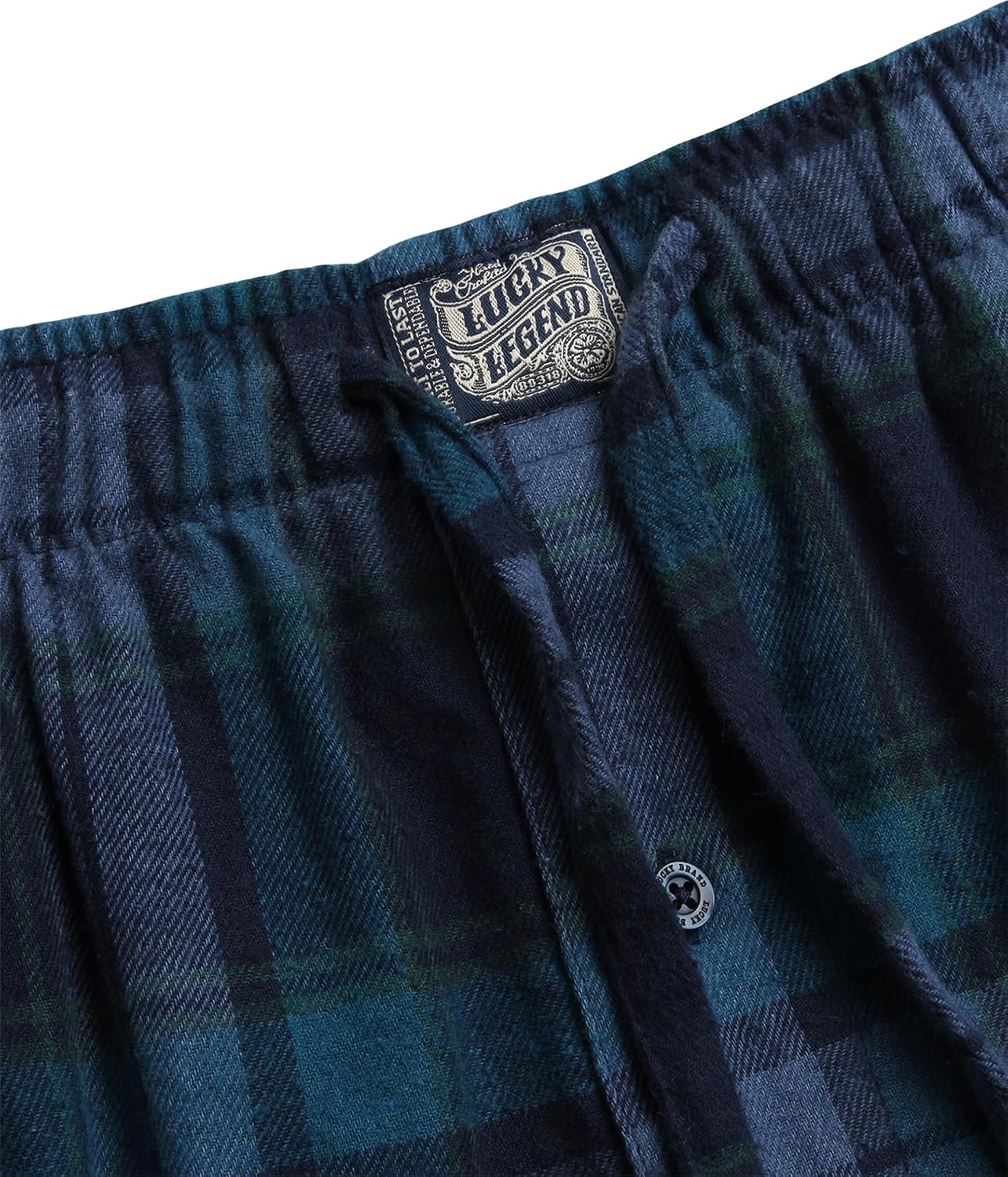 image:imageLucky Brand Mens Pajama Set Long Sleeve Tee amp 30in Fleece Pajama Pants Relaxed StraightLeg Fit with an Adjustable Drawstring Cozy Brushed Bottoms Pair with a Soft TopGrey HeatherMood Indigo Plaid