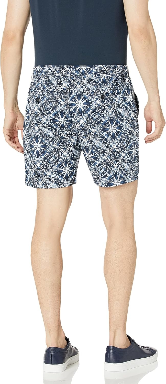 image:imageLucky Brand Mens Printed Flat Front ShortBlue Print