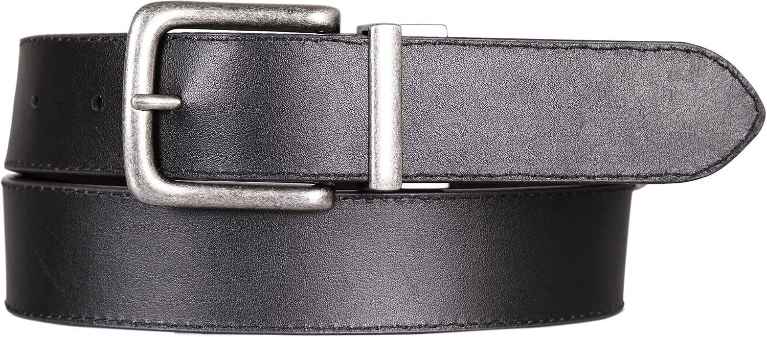 image:imageLucky Brand Mens Reversible Leather Belt 2in1 Classic Everyday Business Work Dress Casual Metal BuckleWestern Reversible BrownBlack