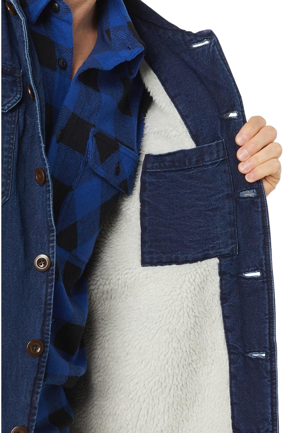 image:imageLucky Brand Mens Sherpa Lined Indigo Shirt Jacket 419 Indigo