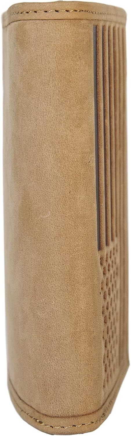 image:imageLucky Brand Mens Smooth Leather Trifold Wallet with RFID Blocking Lining 6 Card Slots and Large Bill Pocket BlackFlag Embossed Leather Tan