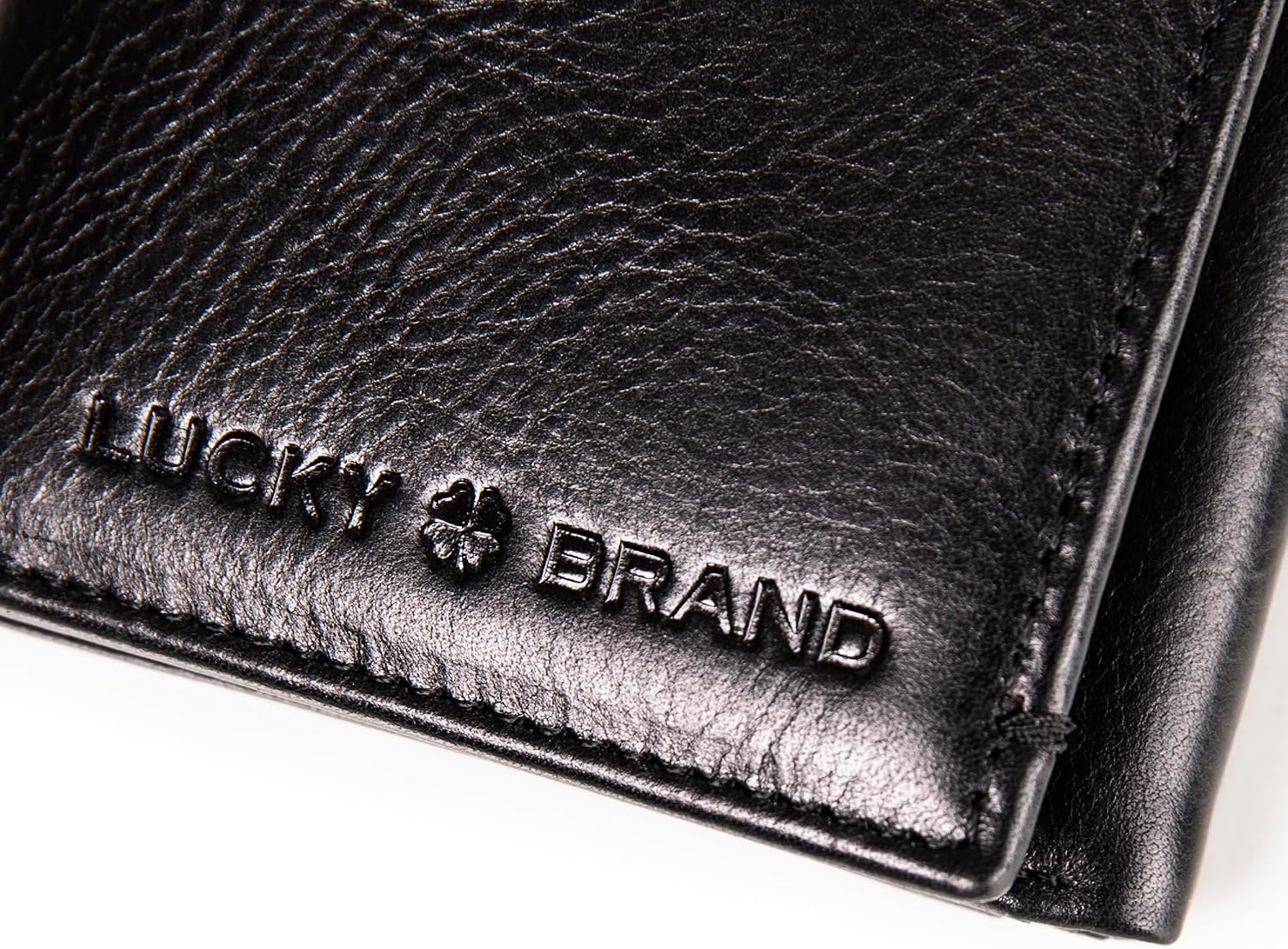 image:imageLucky Brand Mens Smooth Leather Trifold Wallet with RFID Blocking Lining 6 Card Slots and Large Bill Pocket BlackSmooth Leather Black