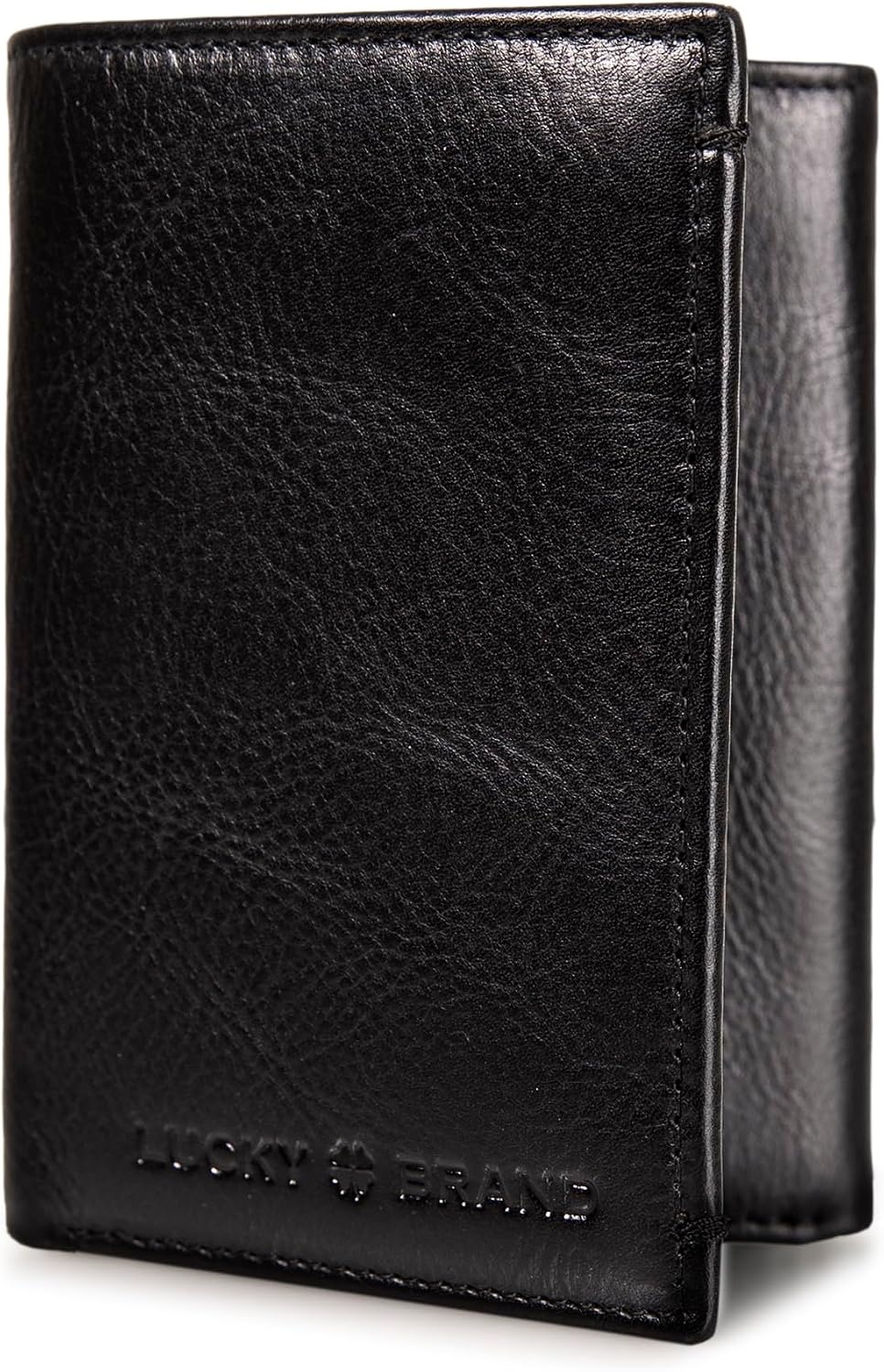 image:imageLucky Brand Mens Smooth Leather Trifold Wallet with RFID Blocking Lining 6 Card Slots and Large Bill Pocket BlackSmooth Leather Black