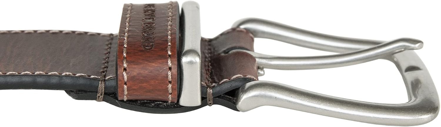 image:imageLucky Brand Mens Stitched Genuine Leather Belt Classic Casual Dress Everyday Western Metal BuckleLeather Keeper Tan