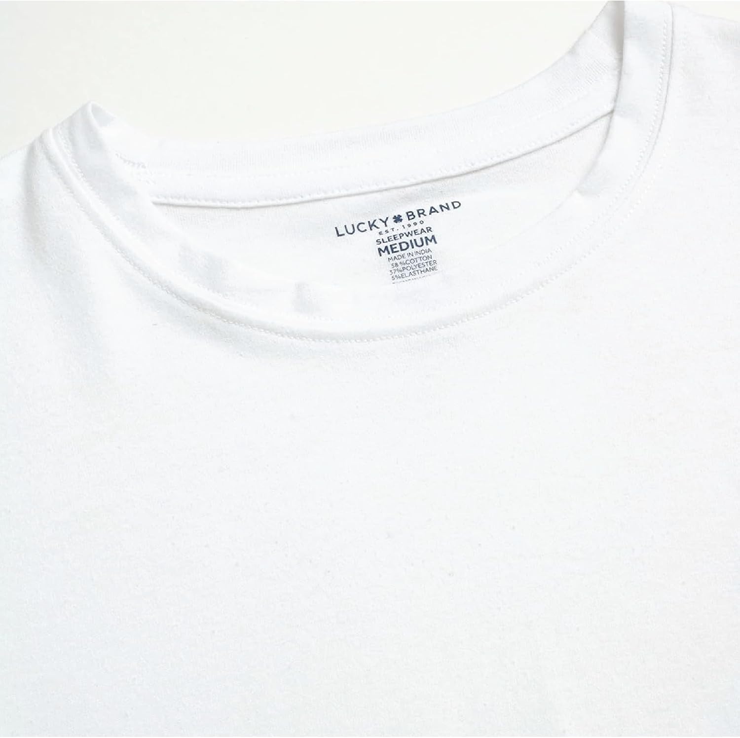 image:imageLucky Brand Mens Tee 2 Pack Classic Fit Cotton Blend Stretch Crewneck Premium Fabric with Flexible Feels Incredibly Soft Casual Everyday Tee Layers Easily Under Jackets or Worn AloneWhiteJet Black