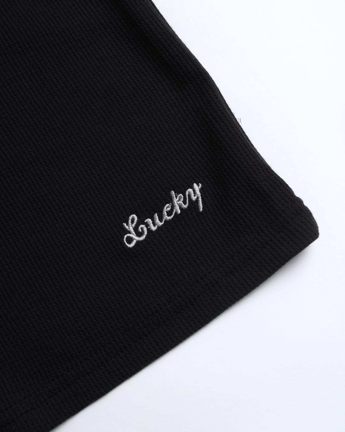 image:imageLucky Brand Mens Thermal Long Sleeve Waffle Henley Shirt Pajama Sleepwear TagFree Comfort 3Button Henley Placket Waffle Knit Thermal Fabric Ideal For LayeringJet Black