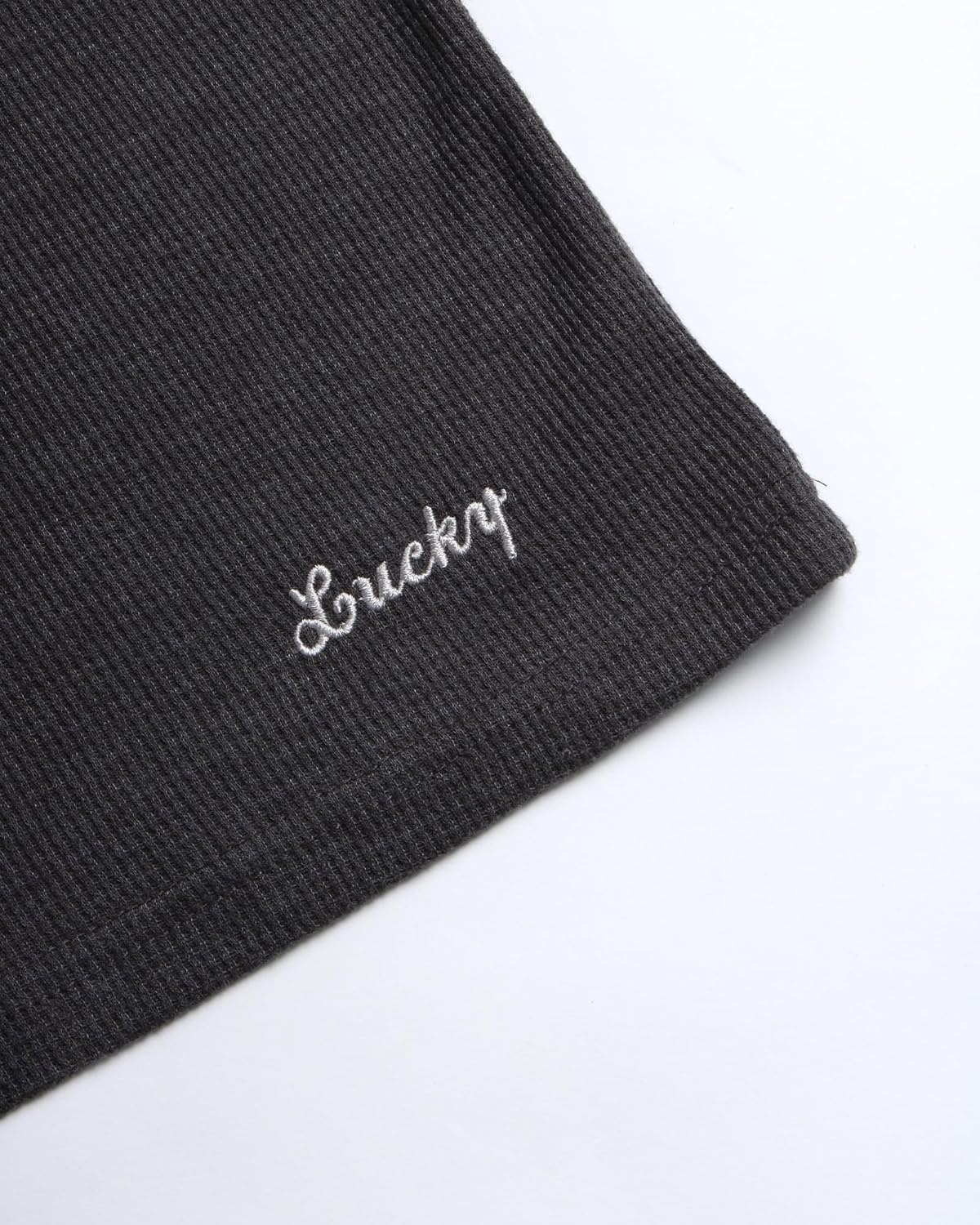 image:imageLucky Brand Mens Thermal Long Sleeve Waffle Henley Shirt Pajama Sleepwear TagFree Comfort 3Button Henley Placket Waffle Knit Thermal Fabric Ideal For LayeringCharcoal Heather Grey