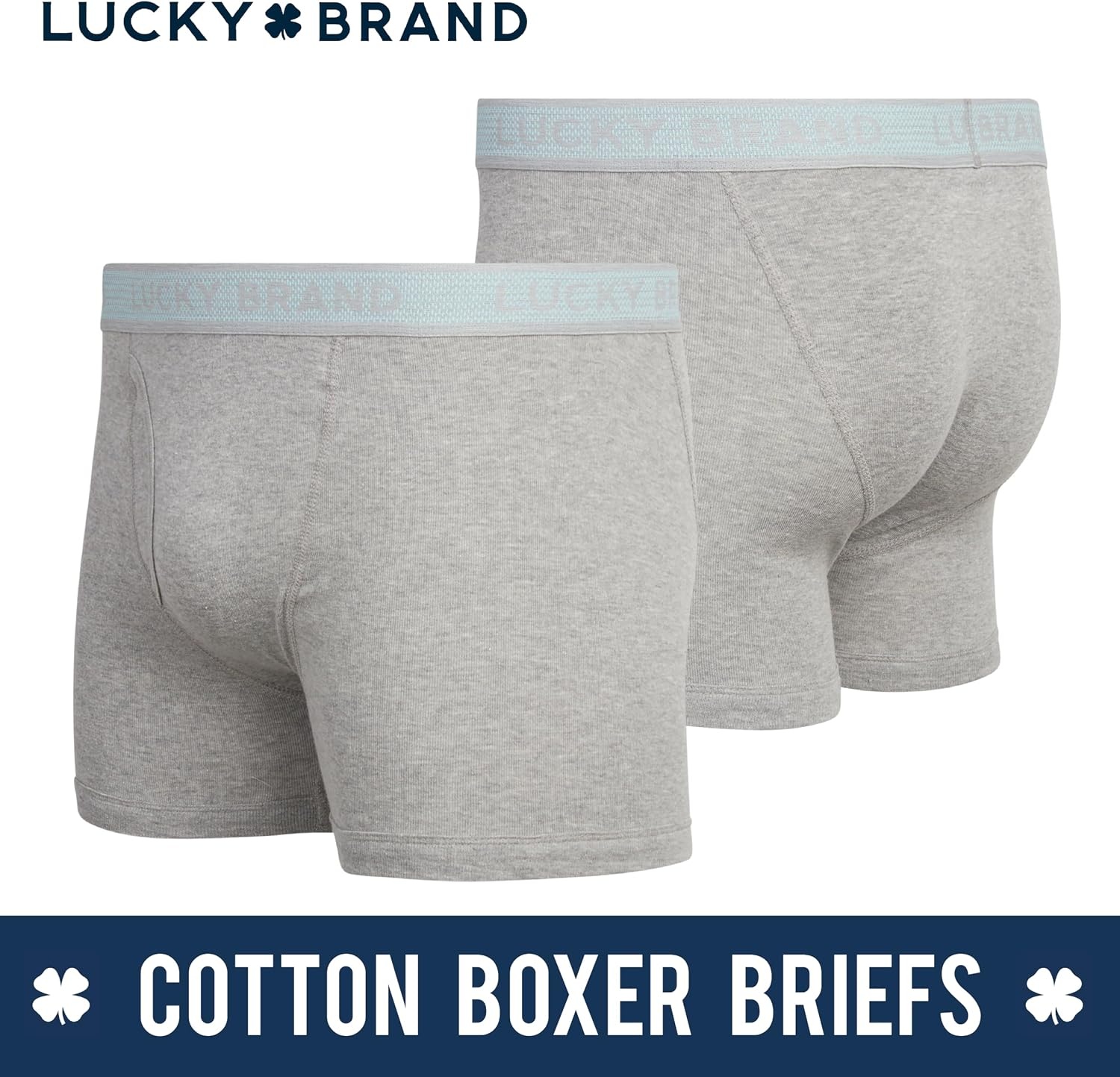 image:imageLucky Brand Mens Underwear Boxer Briefs 3 Pack Soft Cotton Blend Boxers for Men with Functional Fly Pouch 6 InseamBlackStripeGrey