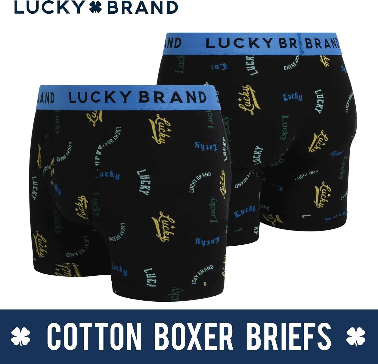 image:imageLucky Brand Mens Underwear Boxer Briefs 3 Pack Soft Cotton Blend Boxers for Men with Functional Fly Pouch 6 InseamJet BlackBlackJet Black Print