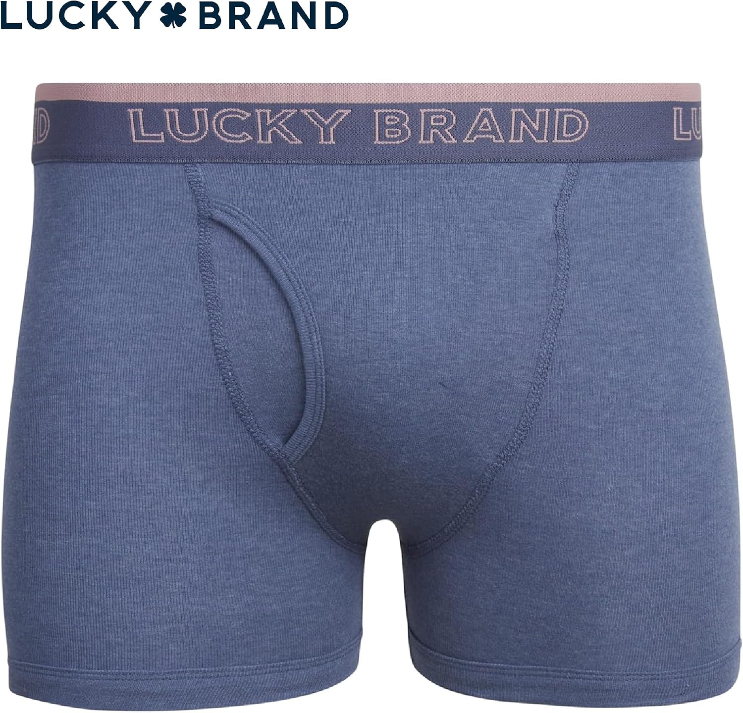 image:imageLucky Brand Mens Underwear Boxer Briefs 3 Pack Soft Cotton Blend Boxers for Men with Functional Fly Pouch 6 InseamNavyStripeBlue