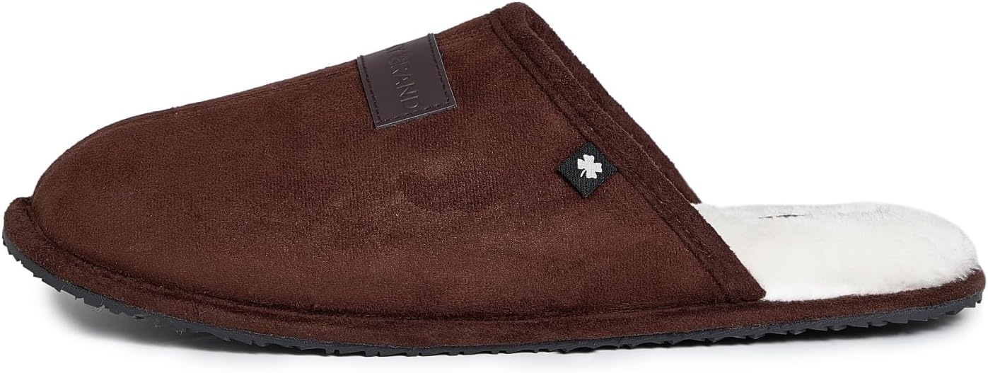 image:imageLucky Brand MicroSuede Scuff Indoor Slippers for Men with Plush LiningBrown