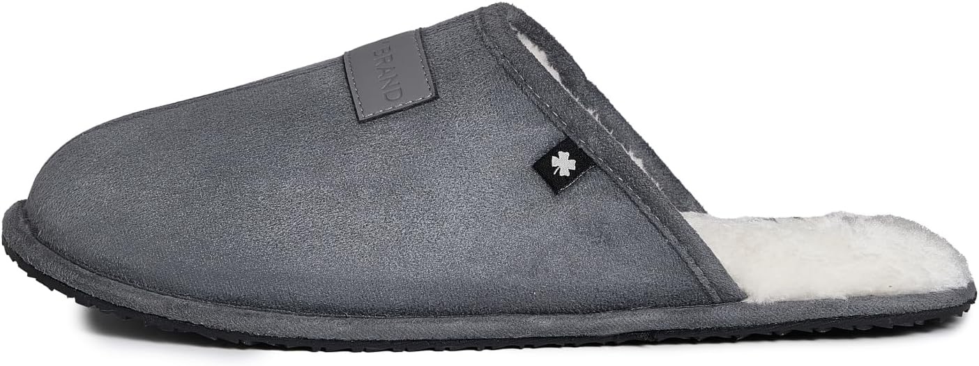 image:imageLucky Brand MicroSuede Scuff Indoor Slippers for Men with Plush LiningGrey
