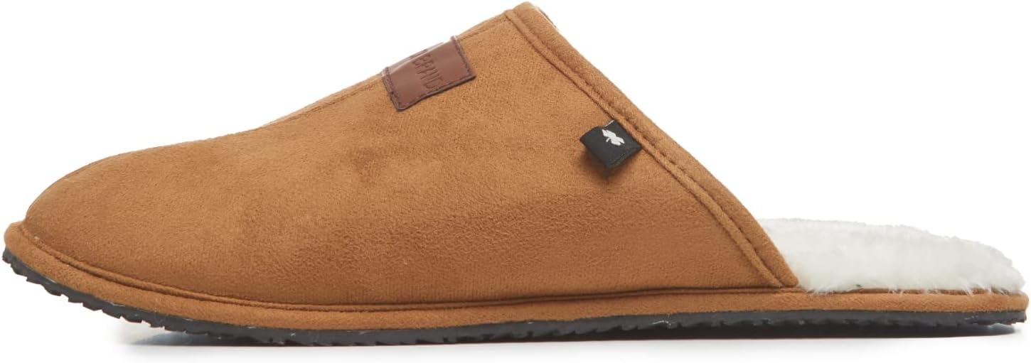 image:imageLucky Brand MicroSuede Scuff Indoor Slippers for Men with Plush LiningTan