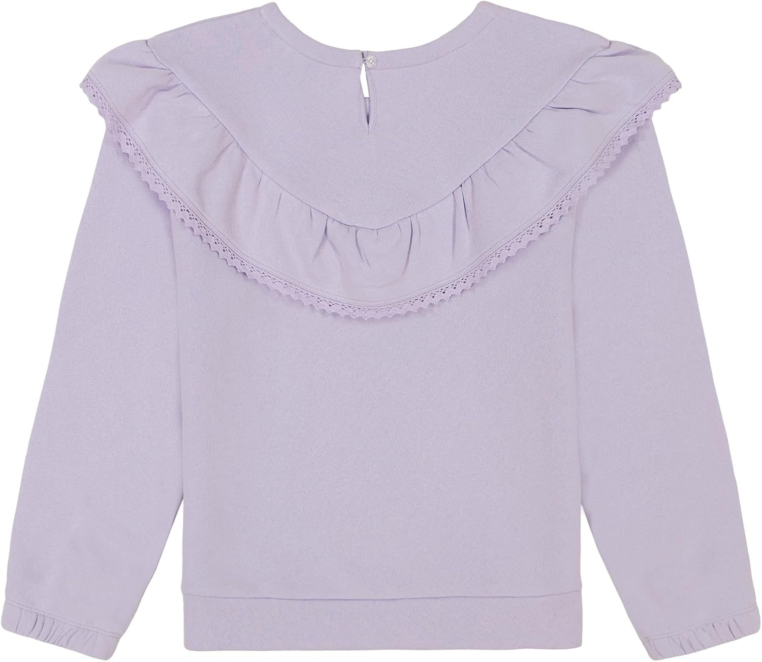 image:imageLucky Brand Pullover Fleece Crewneck SweatshirtPurple Ruffle