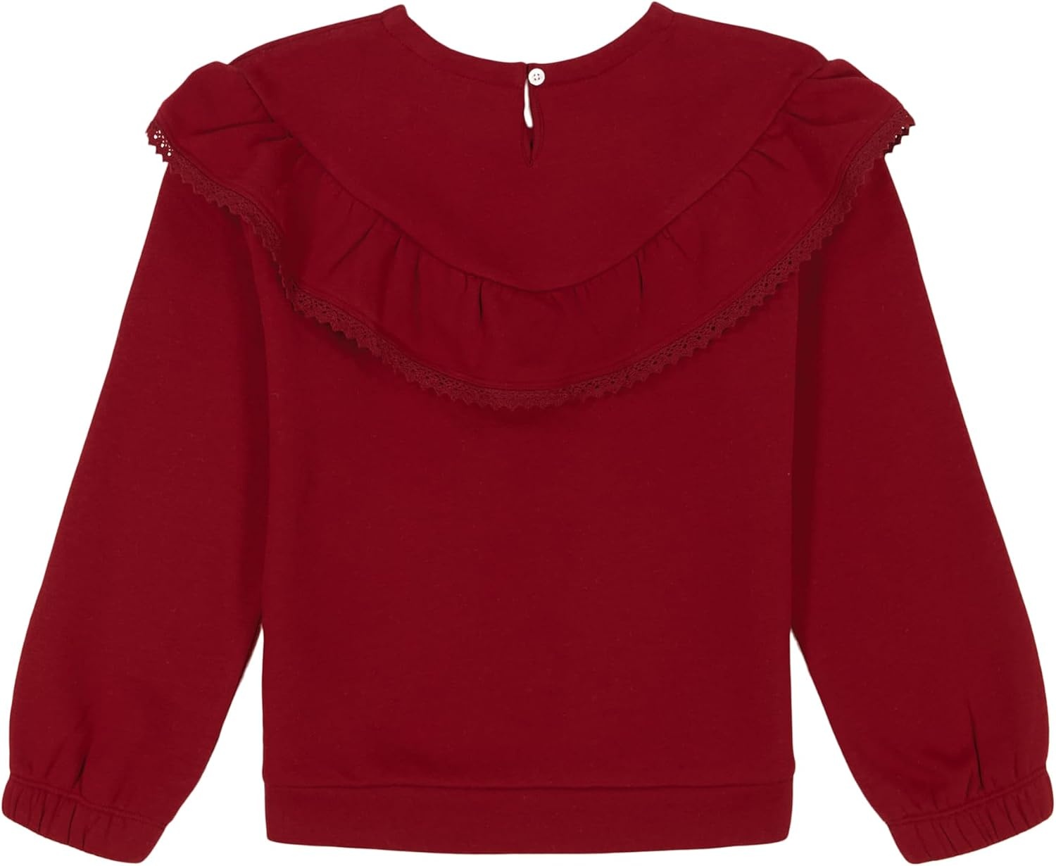 image:imageLucky Brand Pullover Fleece Crewneck SweatshirtRed Ruffle