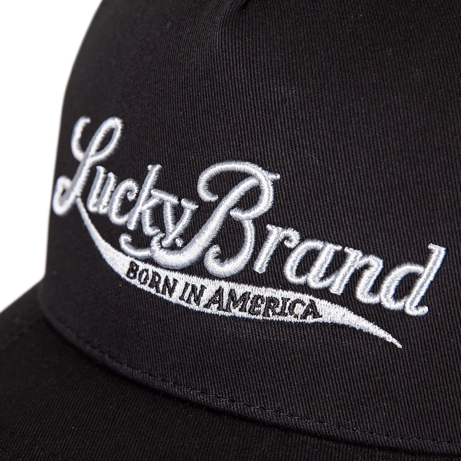 image:imageLucky Brand Trucker Hat Snapback Adjustable Mesh Back Retro Baseball Cap Golf Fishing American HeritageBorn in America Black