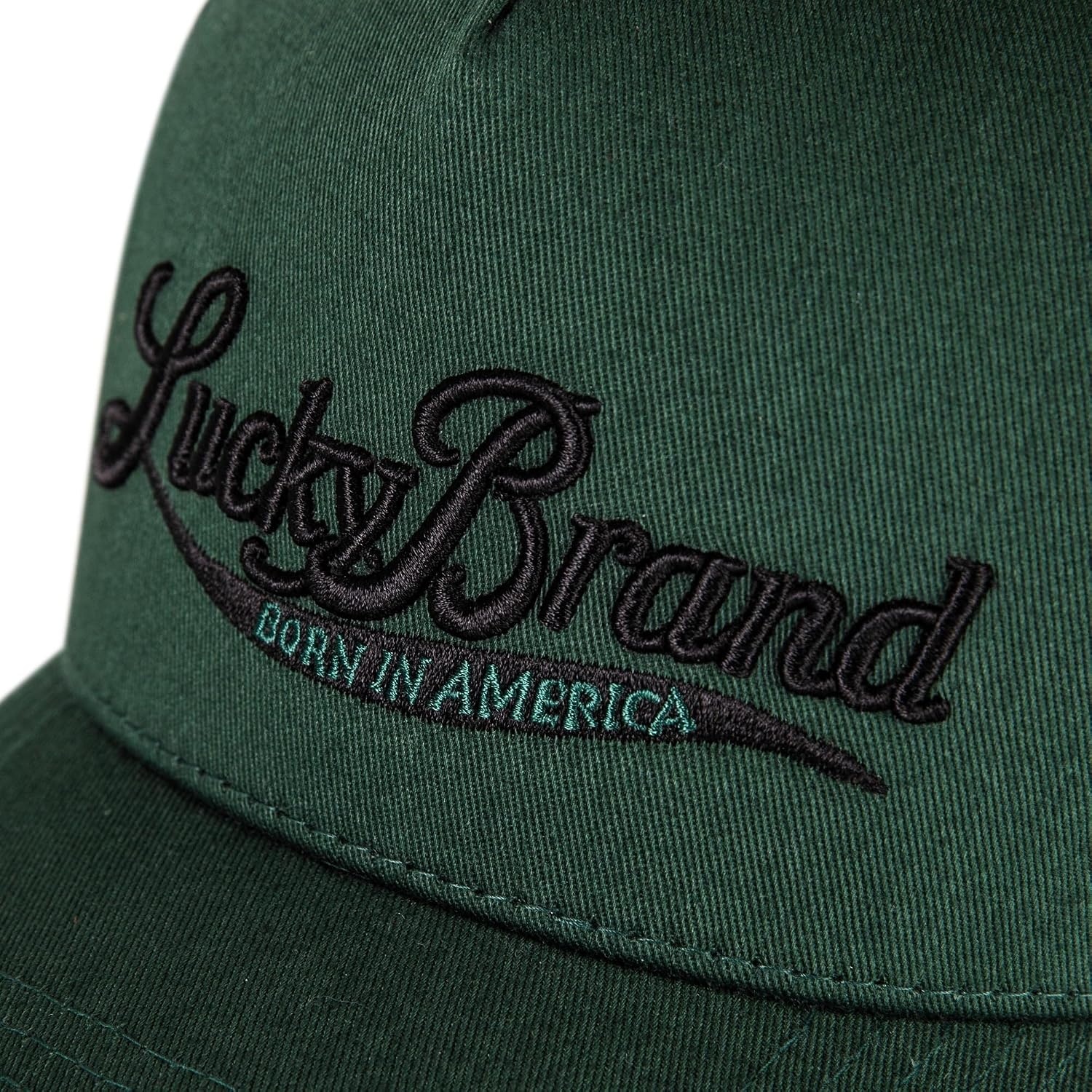 image:imageLucky Brand Trucker Hat Snapback Adjustable Mesh Back Retro Baseball Cap Golf Fishing American HeritageBorn in America Green