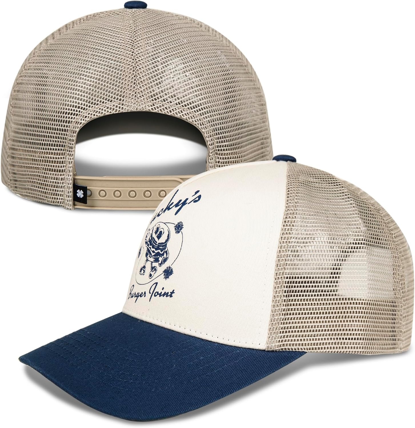 image:imageLucky Brand Trucker Hat Snapback Adjustable Mesh Back Retro Baseball Cap Golf Fishing American HeritageBurger Joint Navy