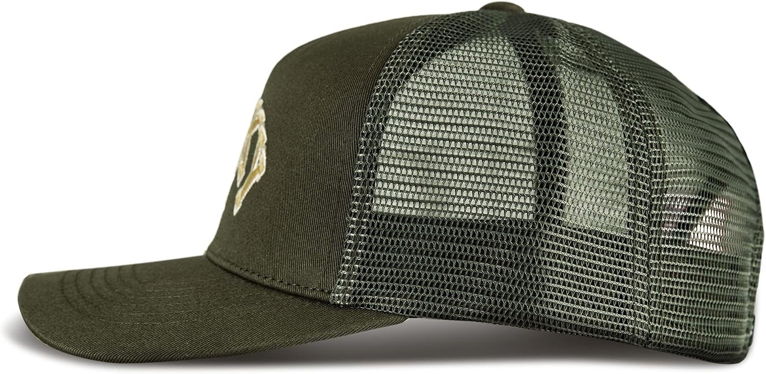 image:imageLucky Brand Trucker Hat Snapback Adjustable Mesh Back Retro Baseball Cap Golf Fishing American HeritageClover Olive
