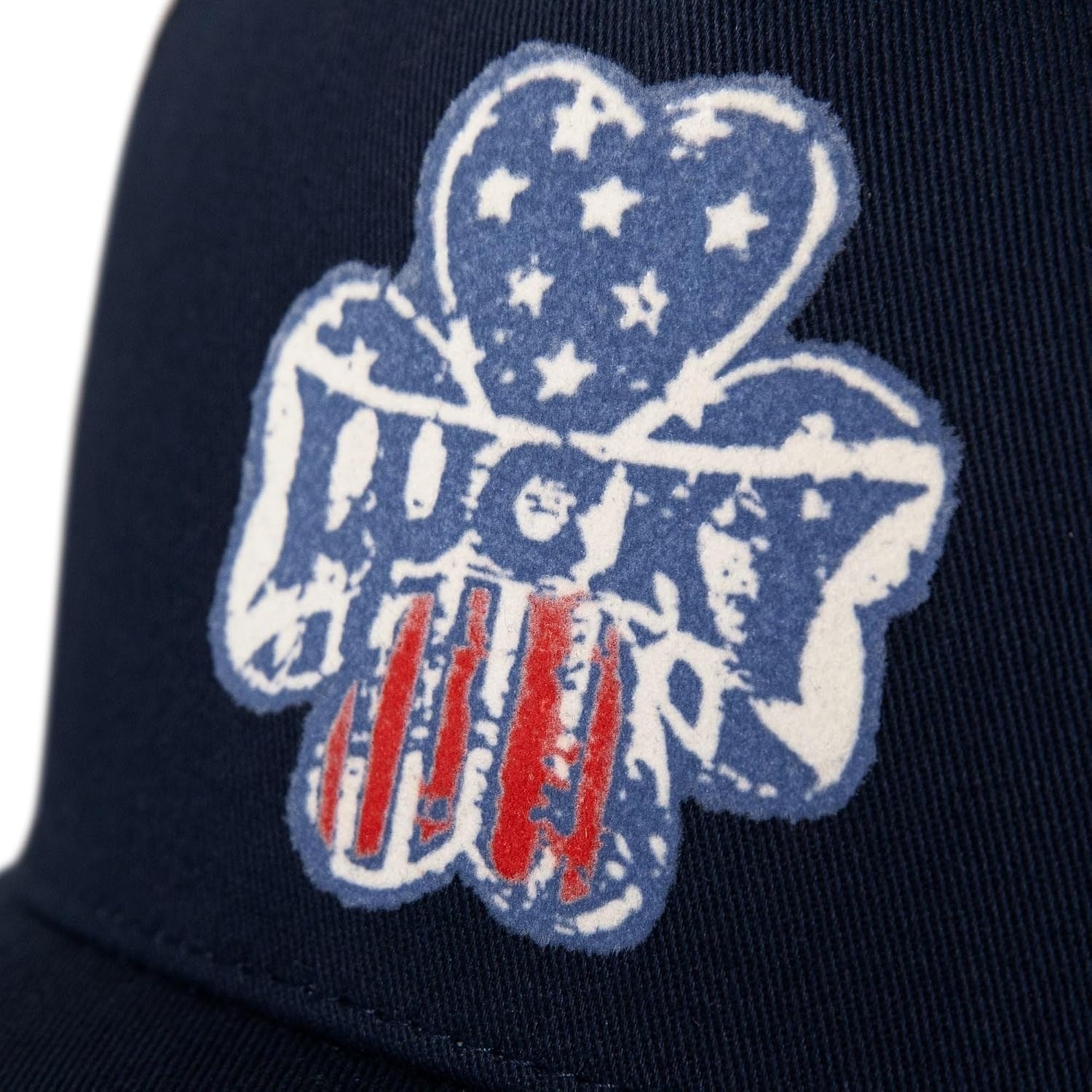 image:imageLucky Brand Trucker Hat Snapback Adjustable Mesh Back Retro Baseball Cap Golf Fishing American HeritageClover Felt Patch Navy