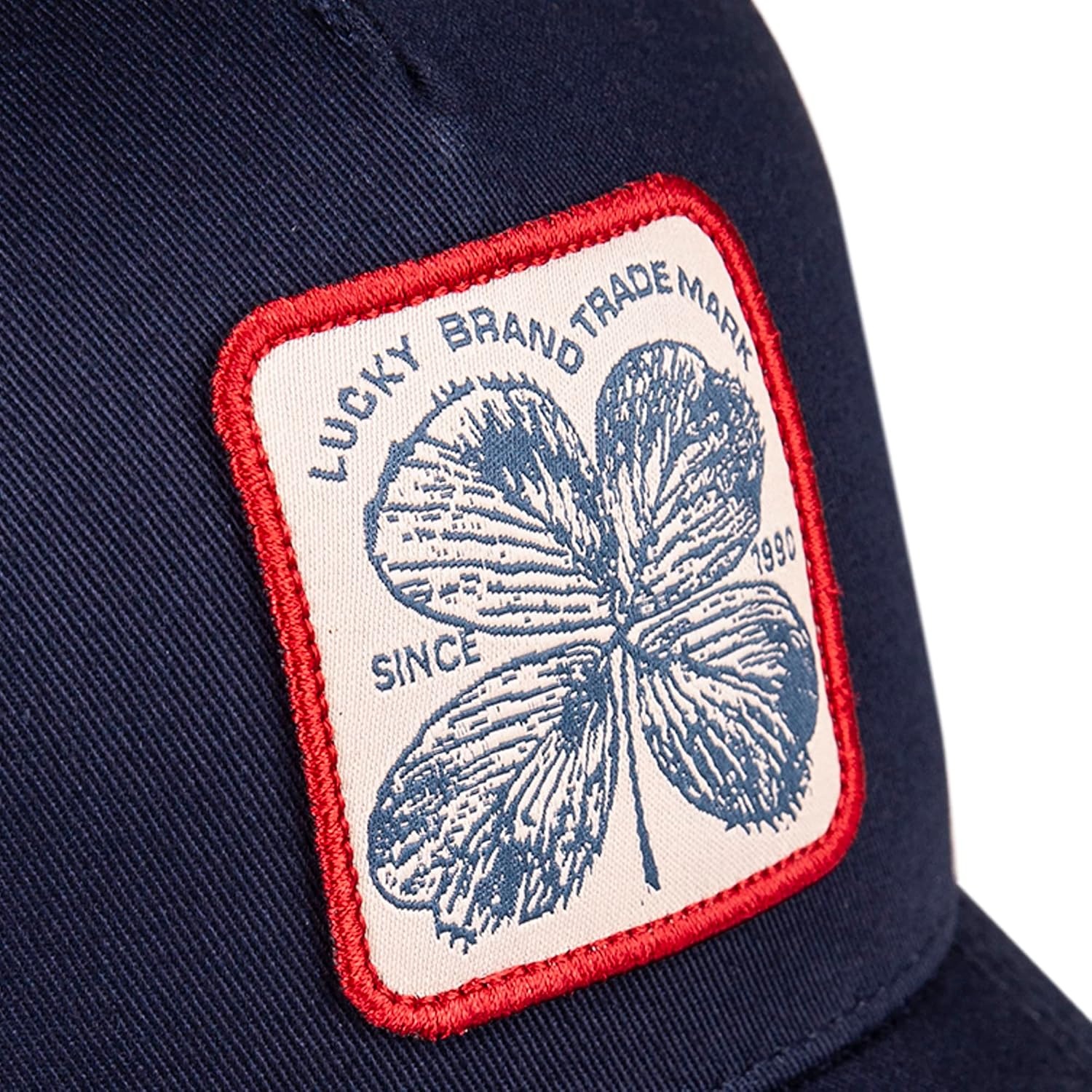 image:imageLucky Brand Trucker Hat Snapback Adjustable Mesh Back Retro Baseball Cap Golf Fishing American HeritageClover Patch Navy