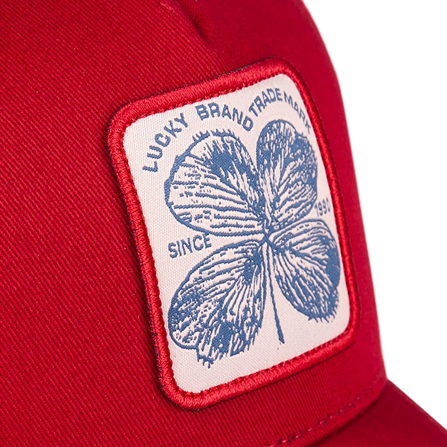 image:imageLucky Brand Trucker Hat Snapback Adjustable Mesh Back Retro Baseball Cap Golf Fishing American HeritageClover Patch Red