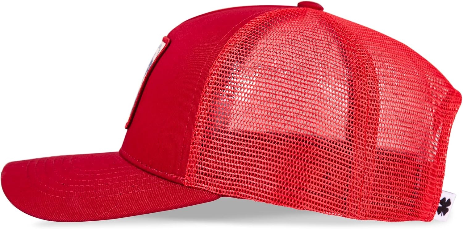 image:imageLucky Brand Trucker Hat Snapback Adjustable Mesh Back Retro Baseball Cap Golf Fishing American HeritageClover Patch Red