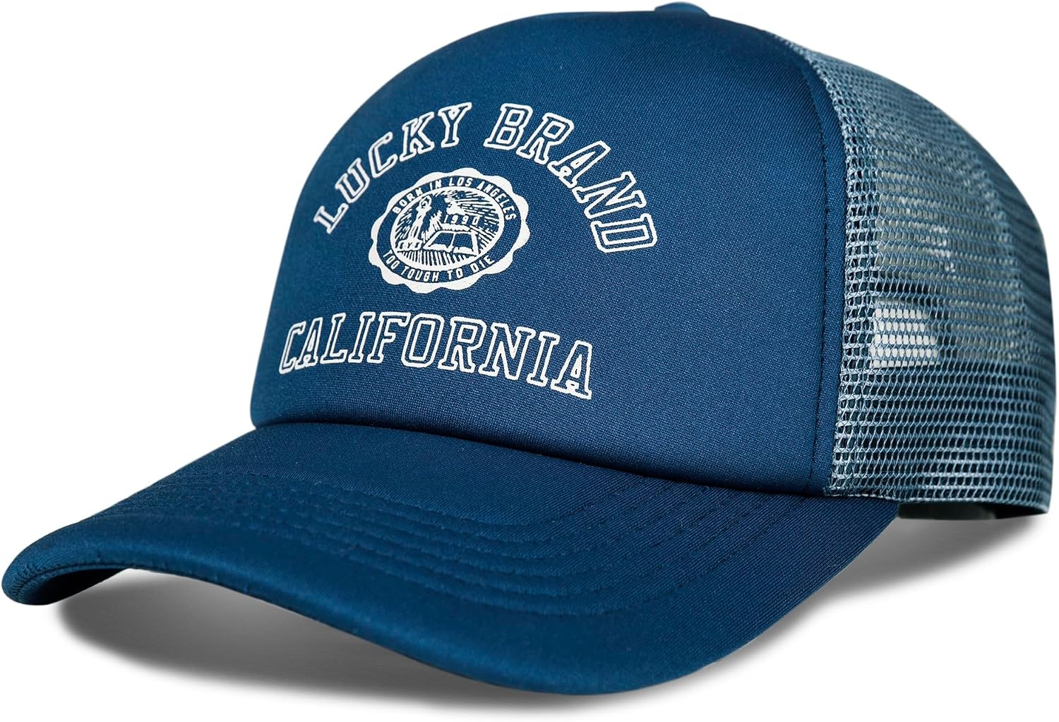 image:imageLucky Brand Trucker Hat Snapback Adjustable Mesh Back Retro Baseball Cap Golf Fishing American HeritageCollegiate Blue
