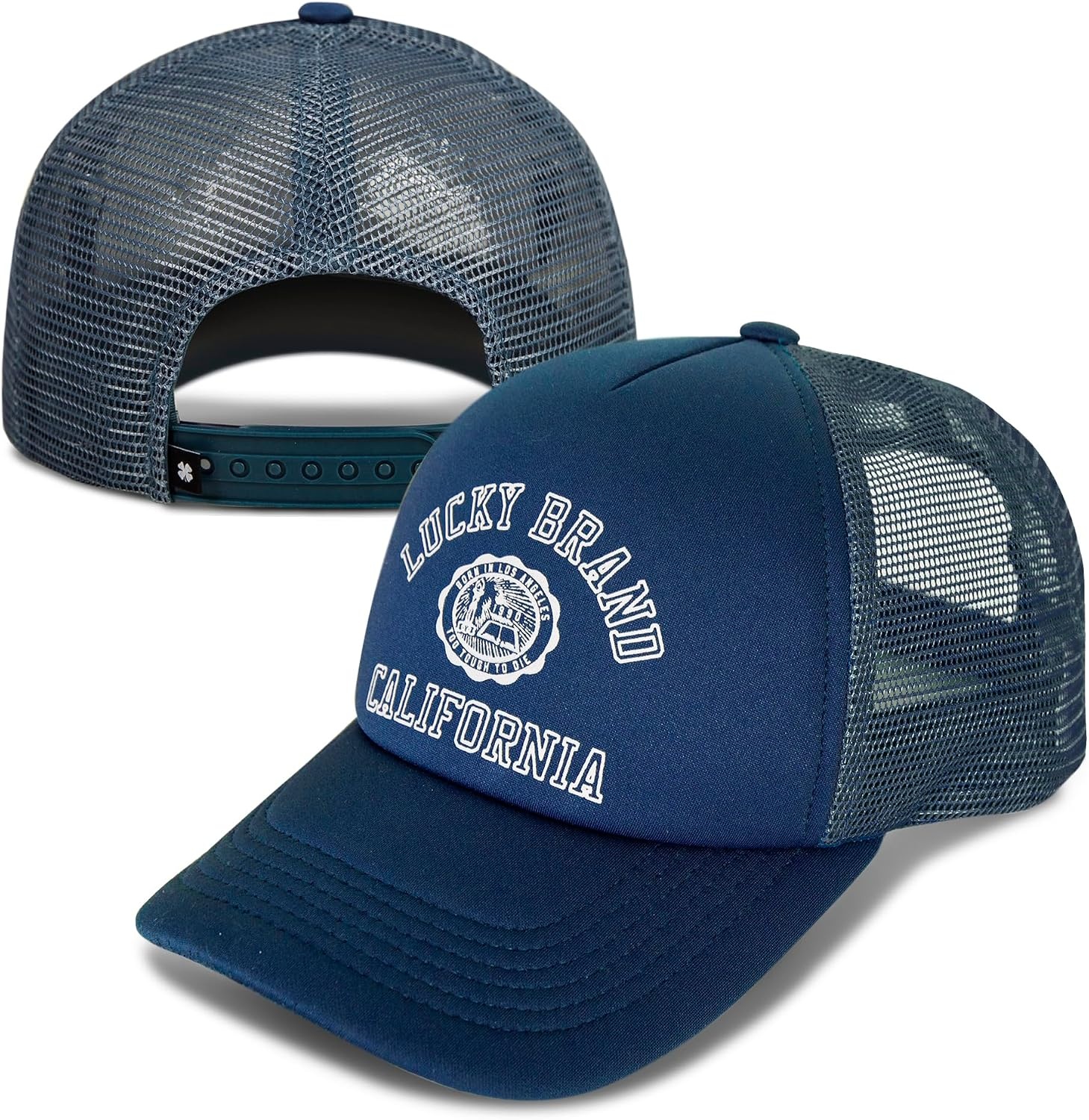 image:imageLucky Brand Trucker Hat Snapback Adjustable Mesh Back Retro Baseball Cap Golf Fishing American HeritageCollegiate Blue